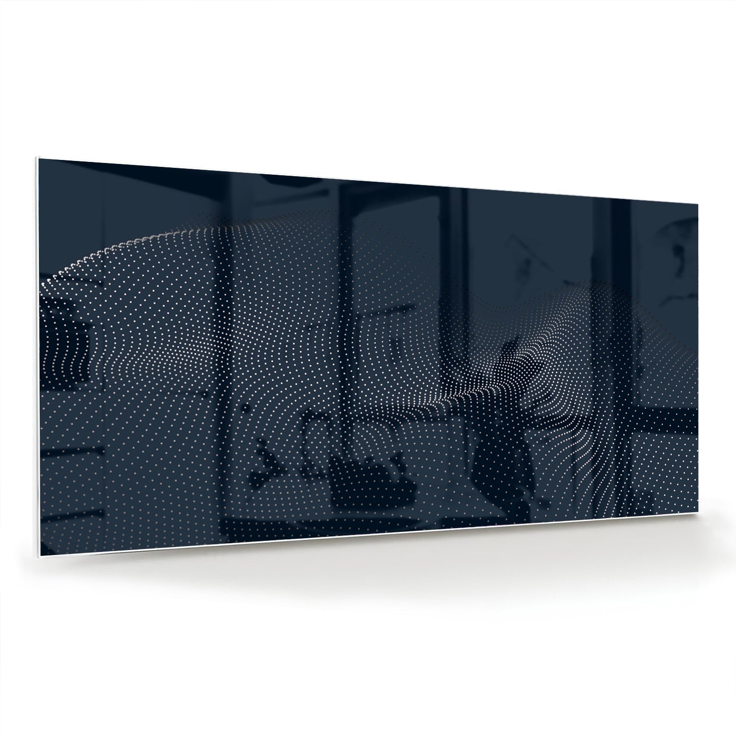 Modernes Glasbild in Tiefblau – Glasbild aus Sicherheitsglas, Größe 70x70_rond