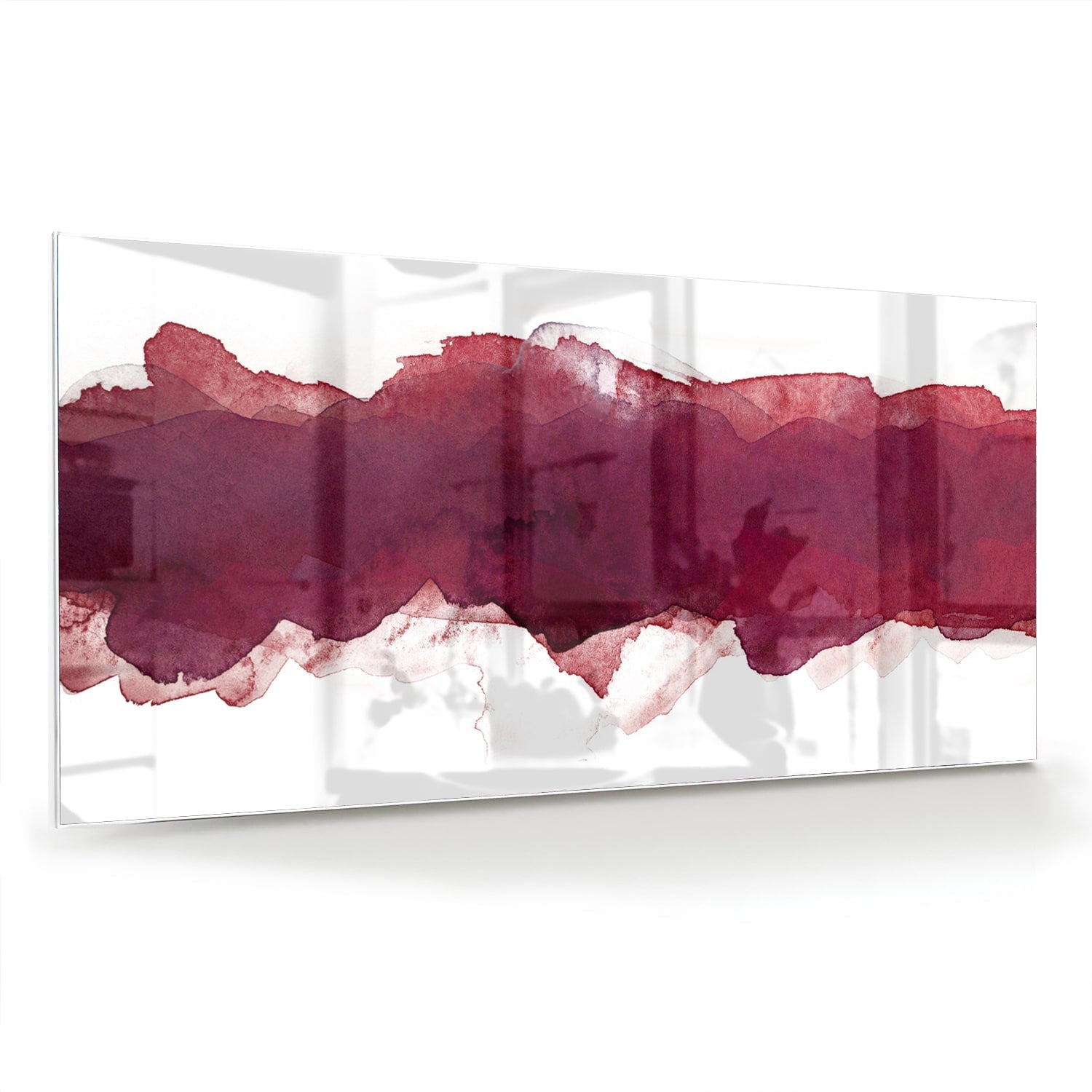 Abstraktes Glasbild in Tiefrot – Glasbild aus Sicherheitsglas, Größe 70x70_rond