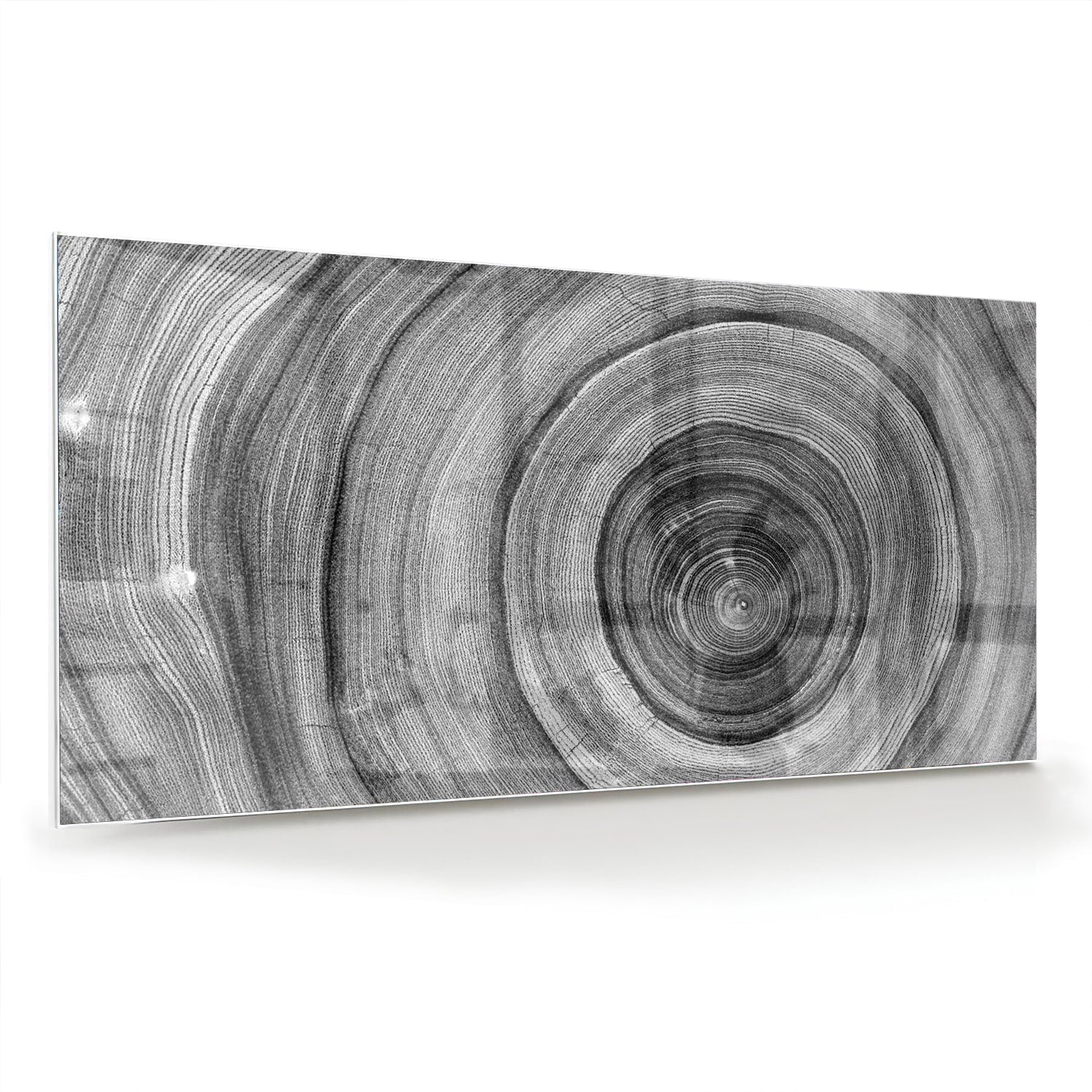 Abstraktes graues Glasbild mit Kreisen – Glasbild aus Sicherheitsglas, Größe 70x70_rond