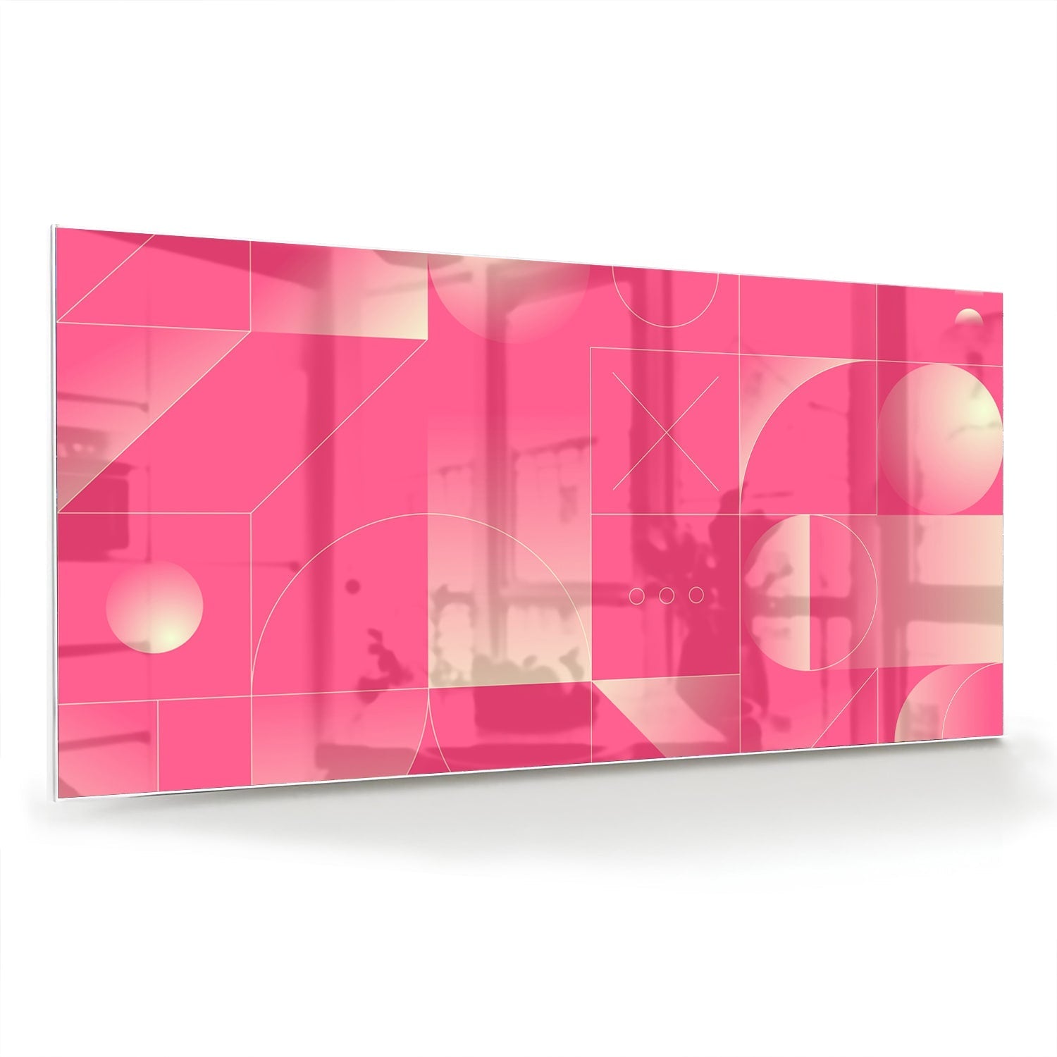 Modernes Glasbild in frischen Rosatönen – Glasbild aus Sicherheitsglas, Größe 70x70_rond