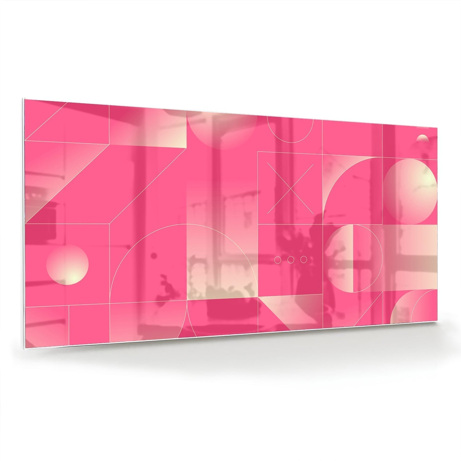 Modernes Glasbild in Frisroze als moderne Glas-Wanddekoration aus 4 mm Sicherheitsglas