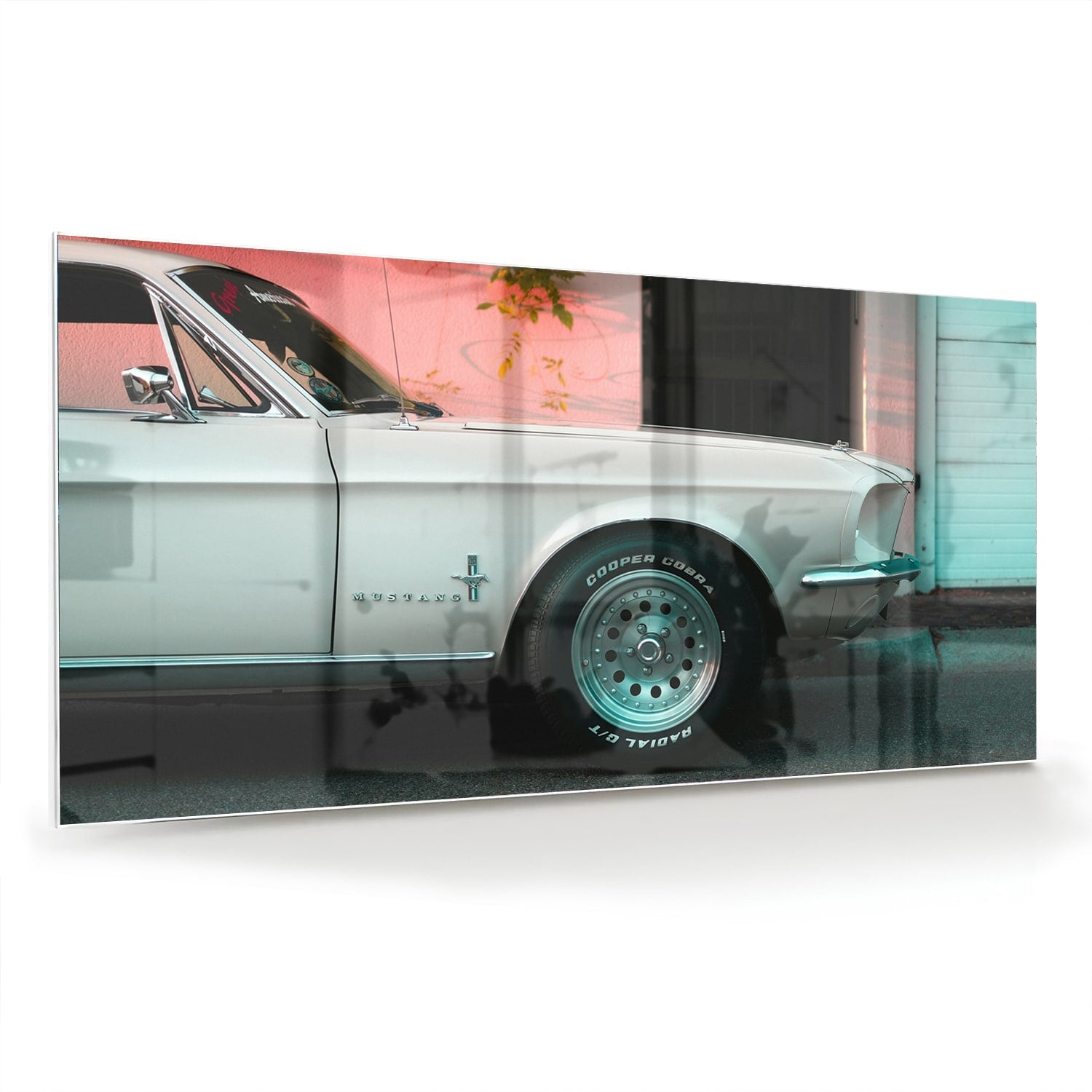 Vintage-Auto-Glasbild für luxuriöse Innenräume – Glasbild aus Sicherheitsglas, Größe 70x70_rond