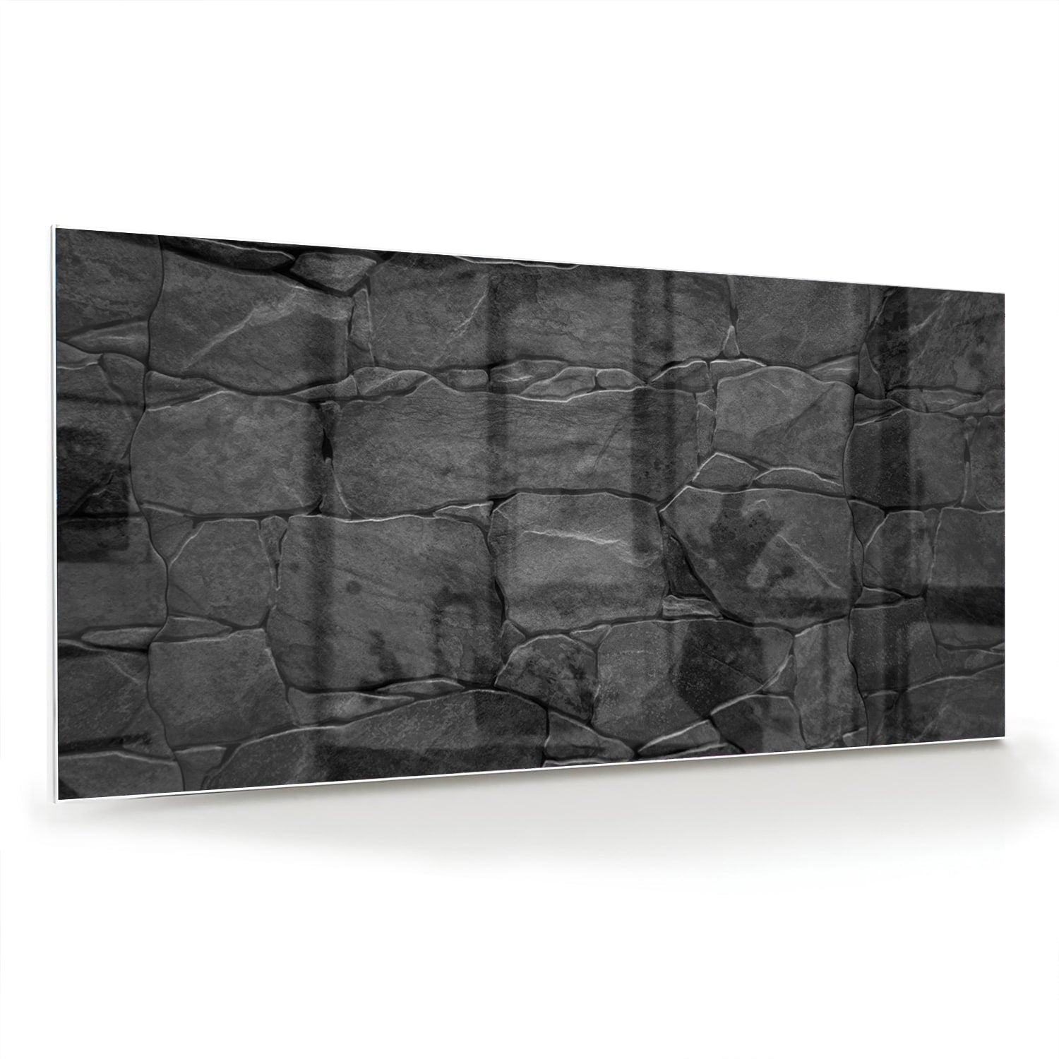Modernes Glasbild in Schwarz und Grau – Glasbild aus Sicherheitsglas, Größe 70x70_rond