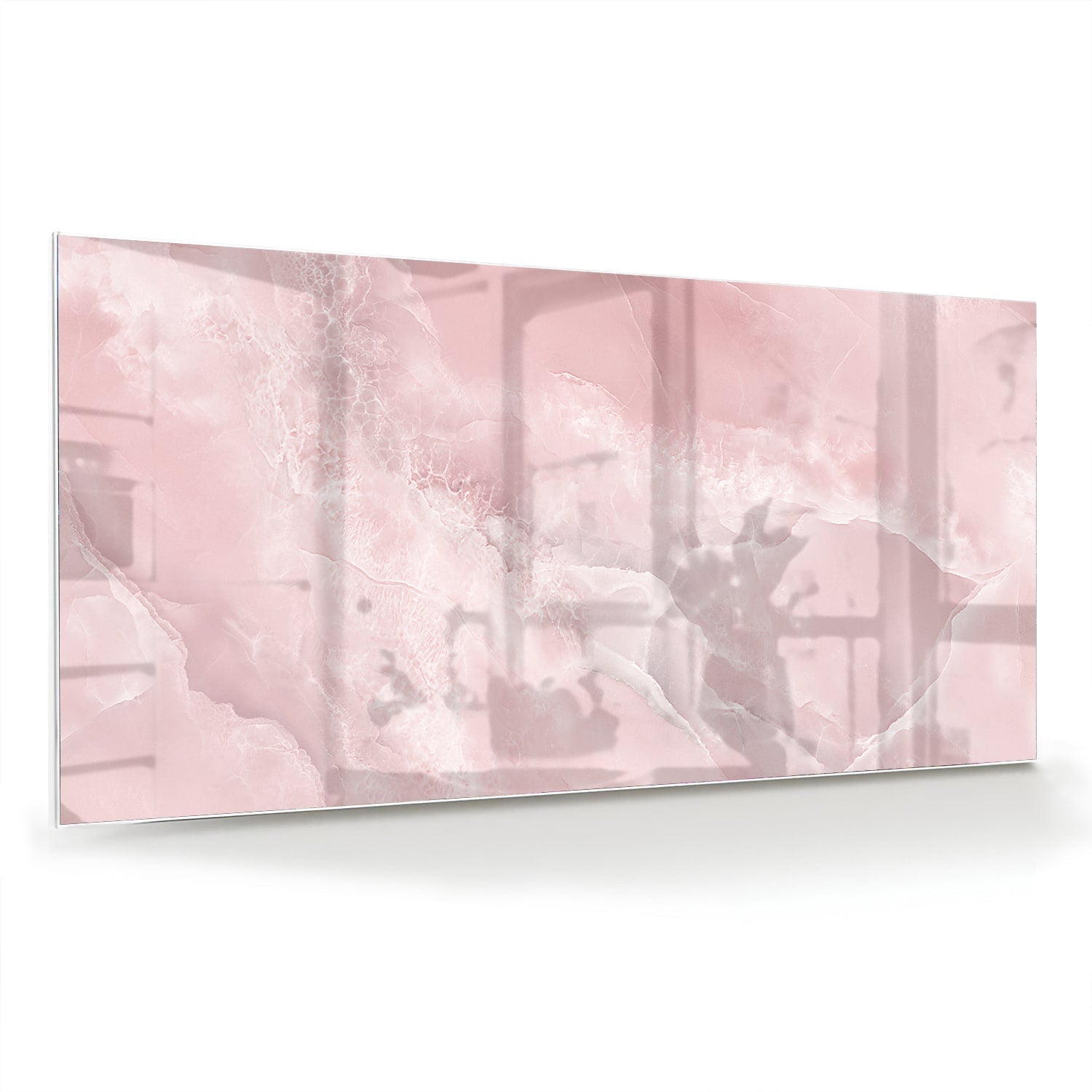 Elegantes Glasbild in sanften Rosatönen – Glasbild aus Sicherheitsglas, Größe 70x70_rond
