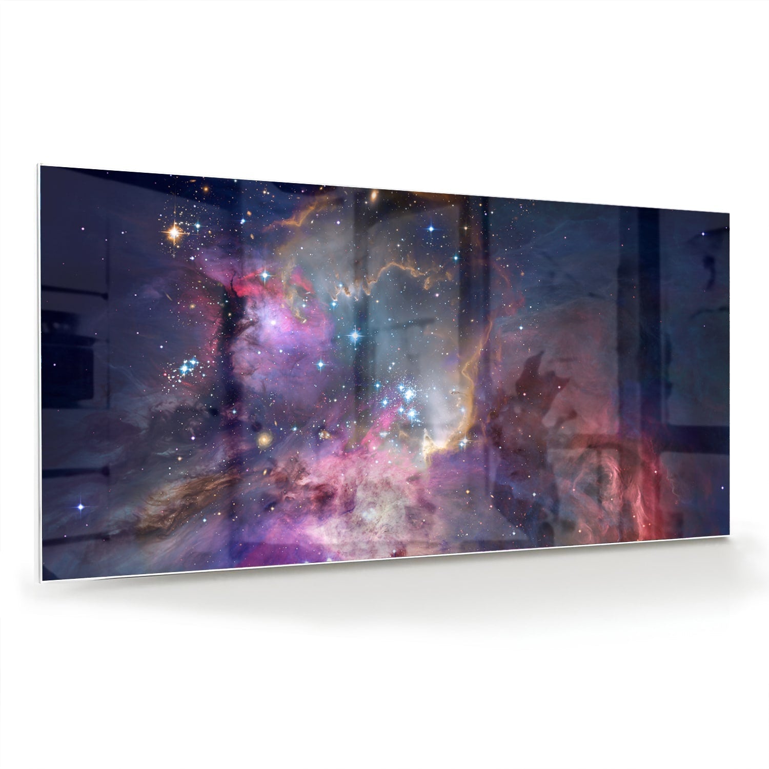 Zauberhaftes Glasbild mit dem Universum – Glasbild aus Sicherheitsglas, Größe 70x70_rond