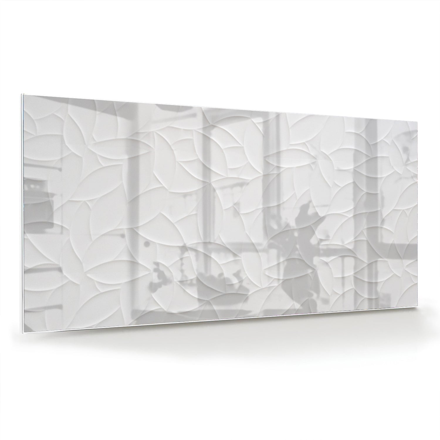 Elegantes Glasbild mit weißer Textur – Glasbild aus Sicherheitsglas, Größe 70x70_rond