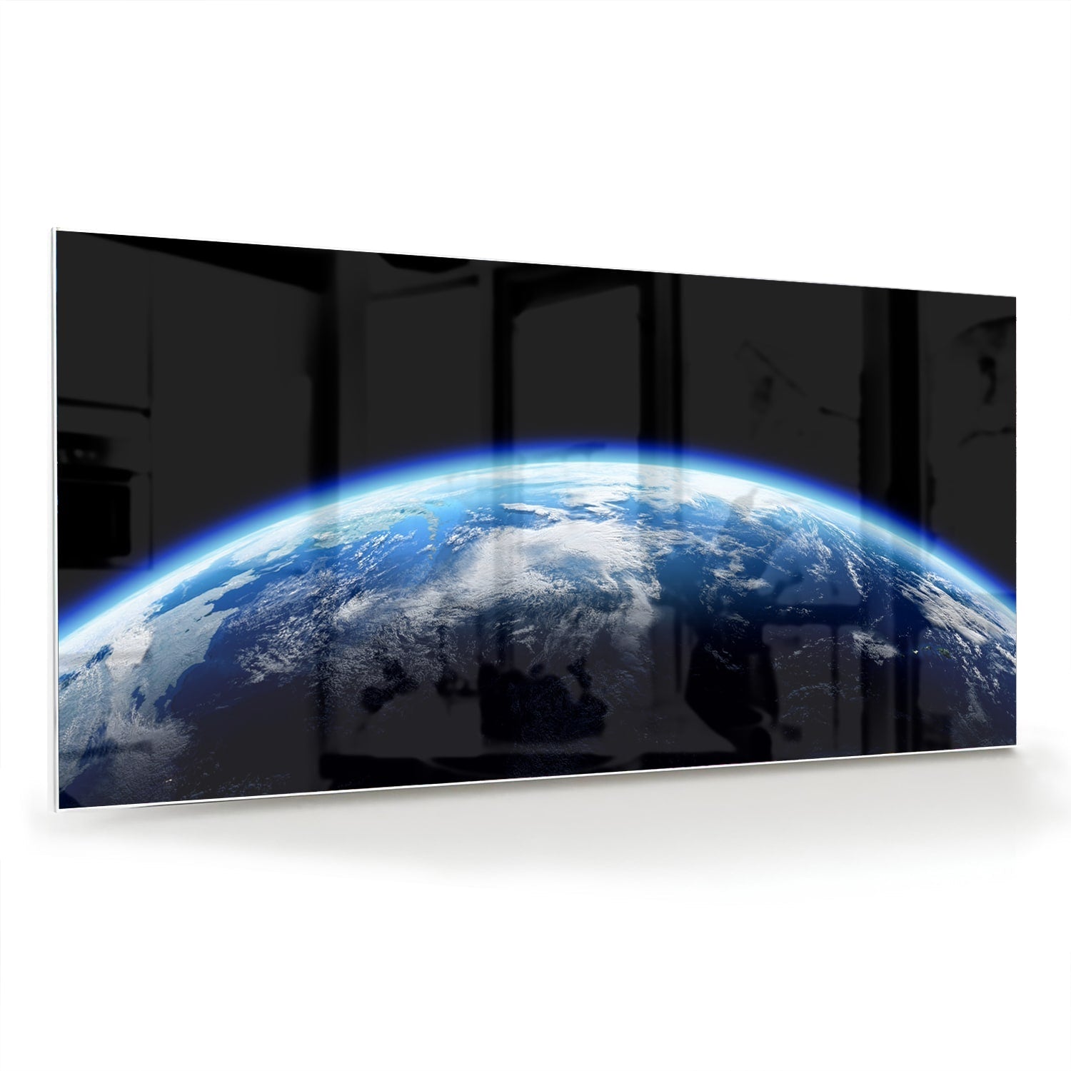 Wunderschönes Glasbild mit der Erde – Glasbild aus Sicherheitsglas, Größe 70x70_rond