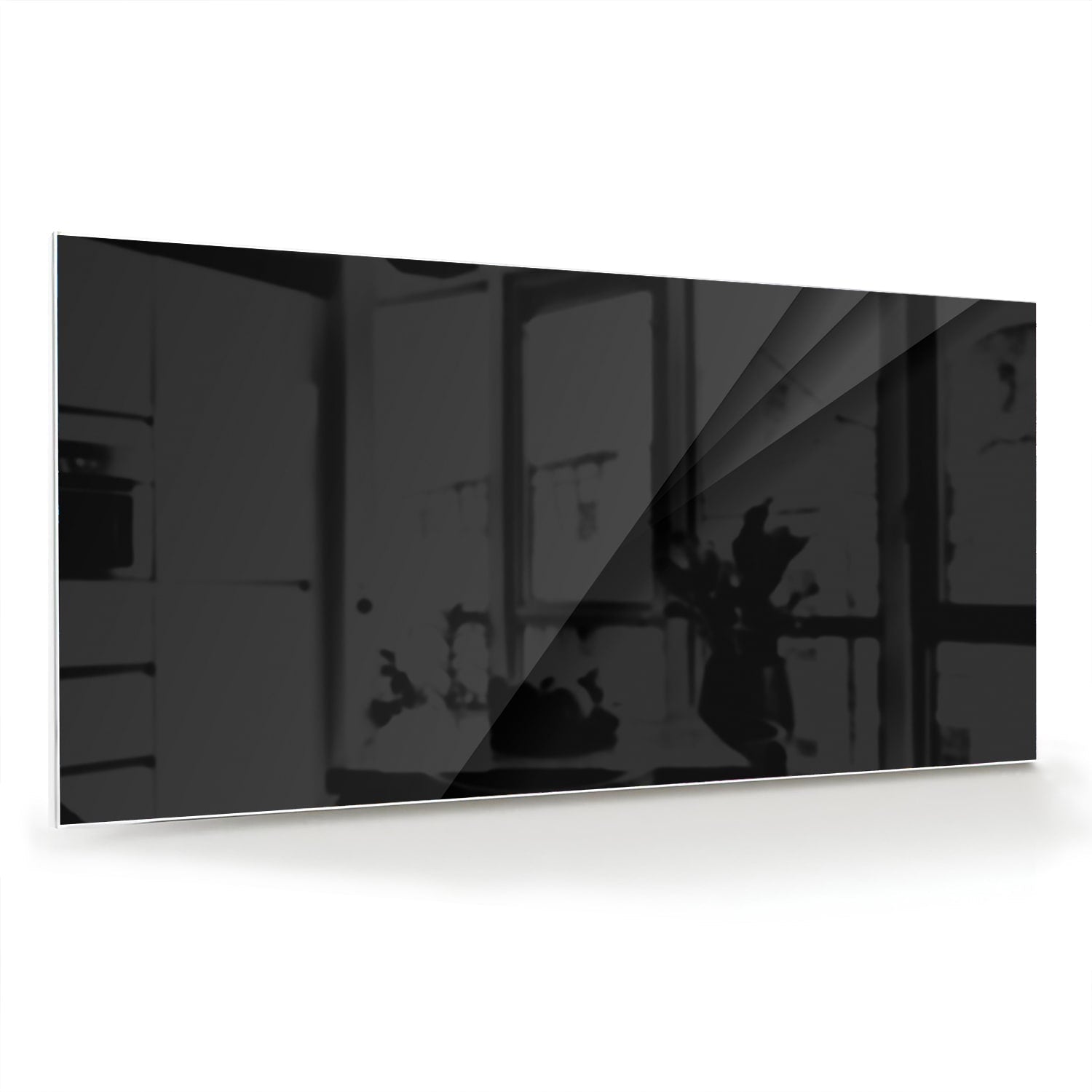 Modernes schwarzes Glasbild für ein stilvolles Interieur – Glasbild aus Sicherheitsglas, Größe 70x70_rond
