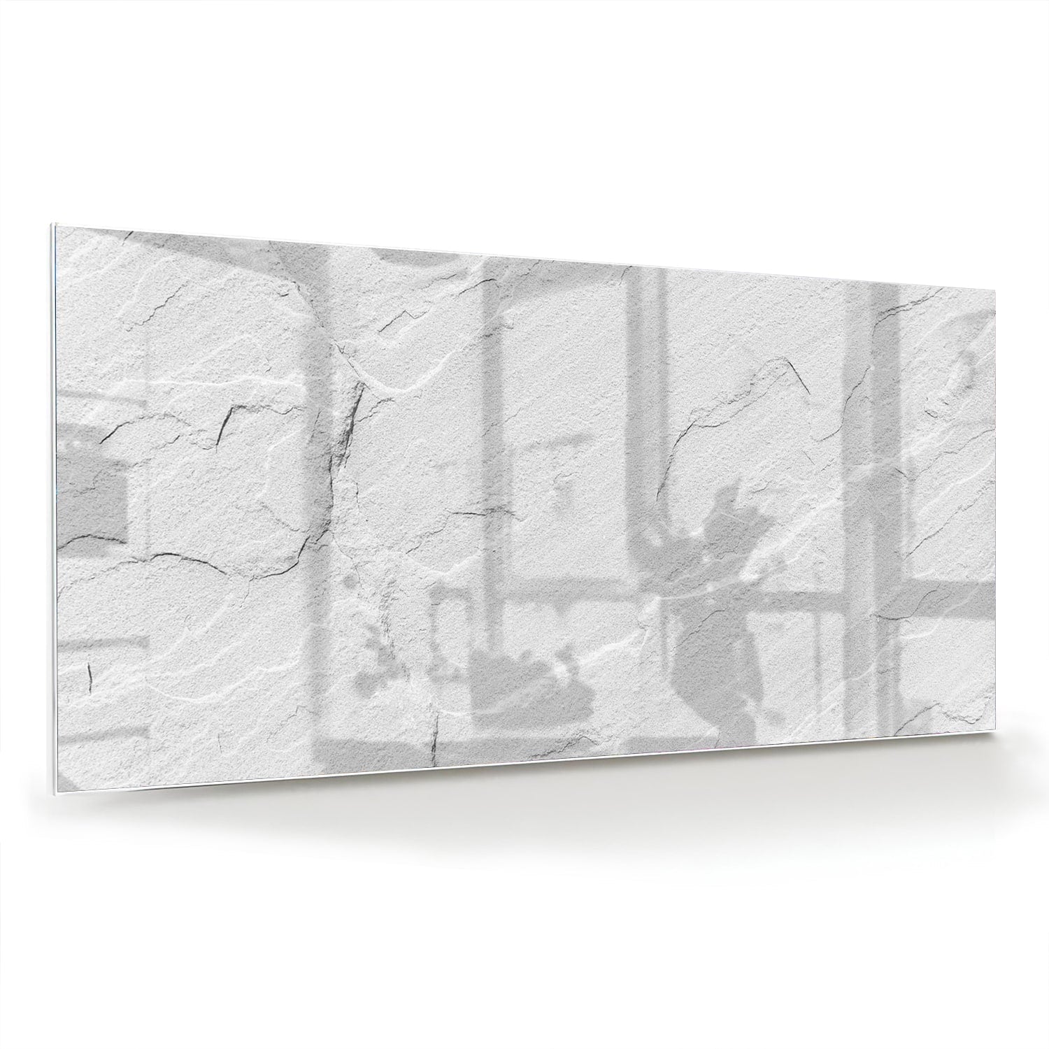 Minimalistisches Glasbild in Grautönen – Glasbild aus Sicherheitsglas, Größe 70x70_rond