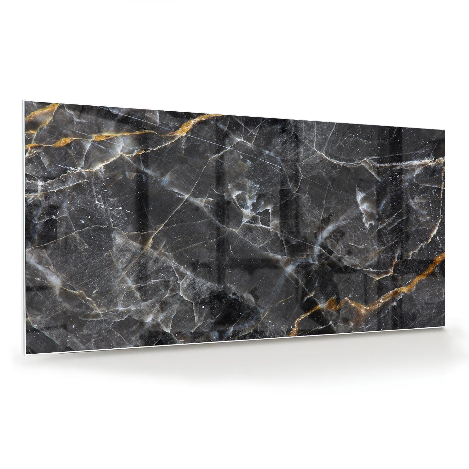 Elegantes Glasbild mit Marmormuster – Glasbild aus Sicherheitsglas, Größe 70x70_rond