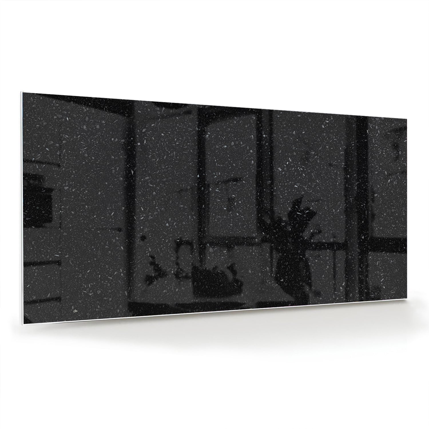 Elegantes glänzendes schwarzes Glasbild – Glasbild aus Sicherheitsglas, Größe 70x70_rond