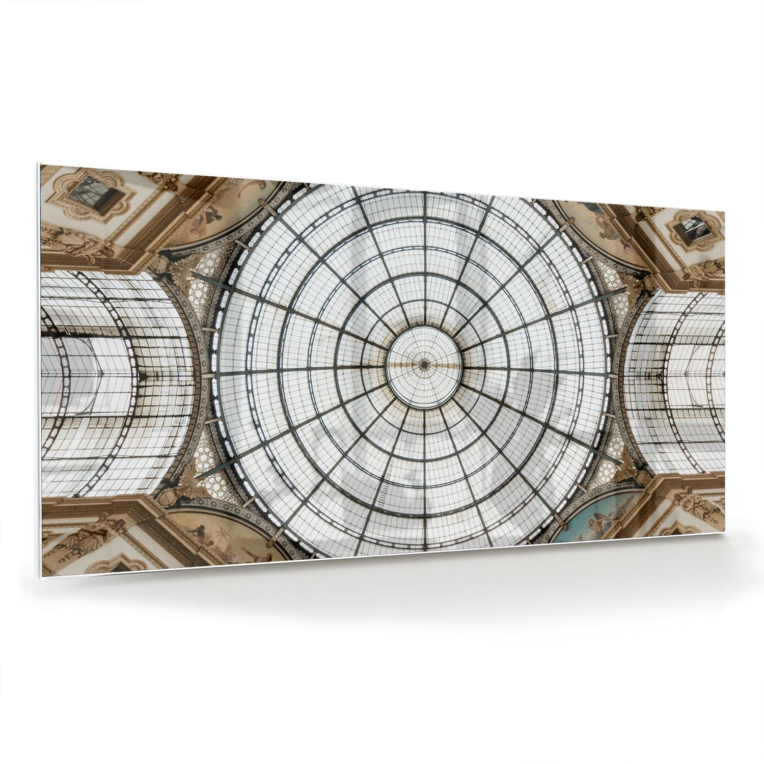 Elegantes Glasbild mit einer kunstvollen Kuppel – Glasbild aus Sicherheitsglas, Größe 70x70_rond