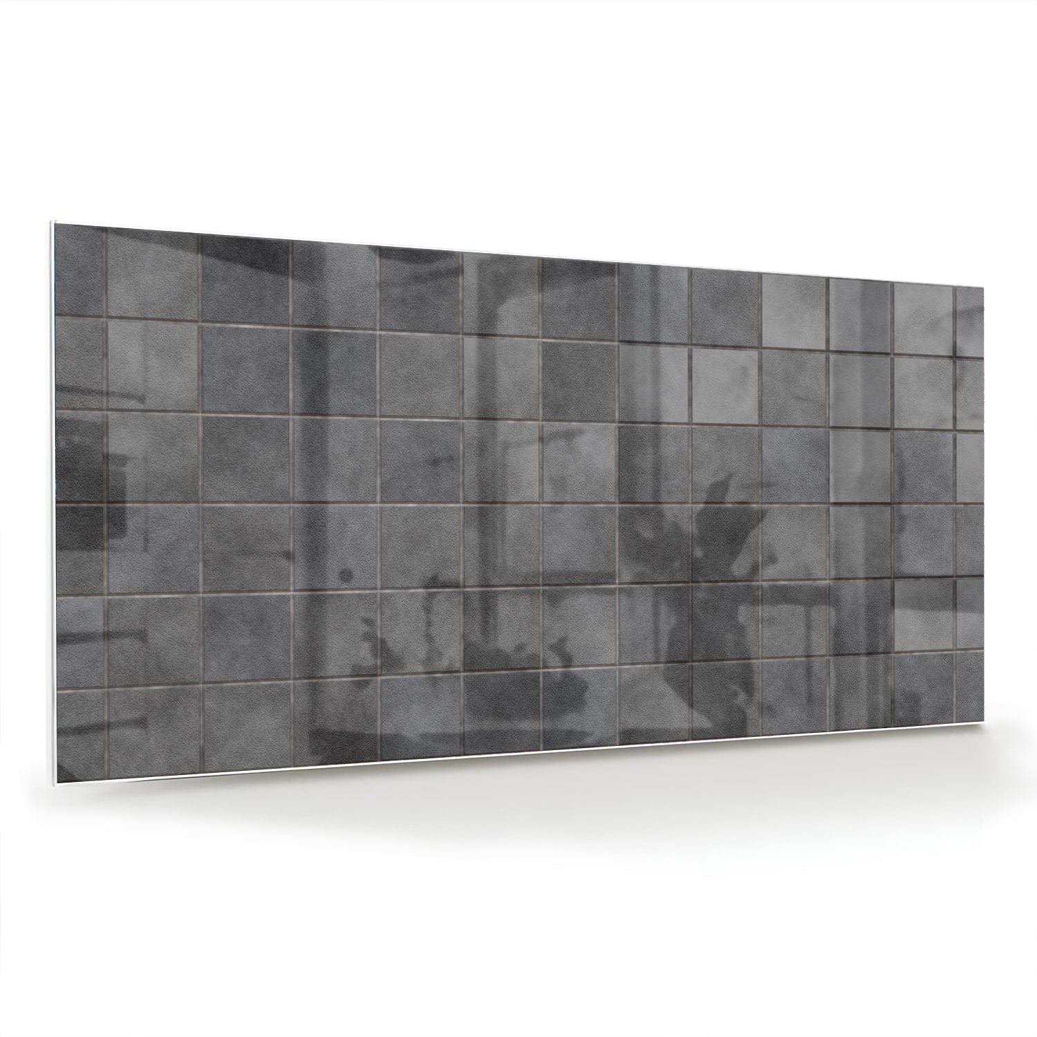 Modernes Glasbild mit Grautönen – Glasbild aus Sicherheitsglas, Größe 70x70_rond