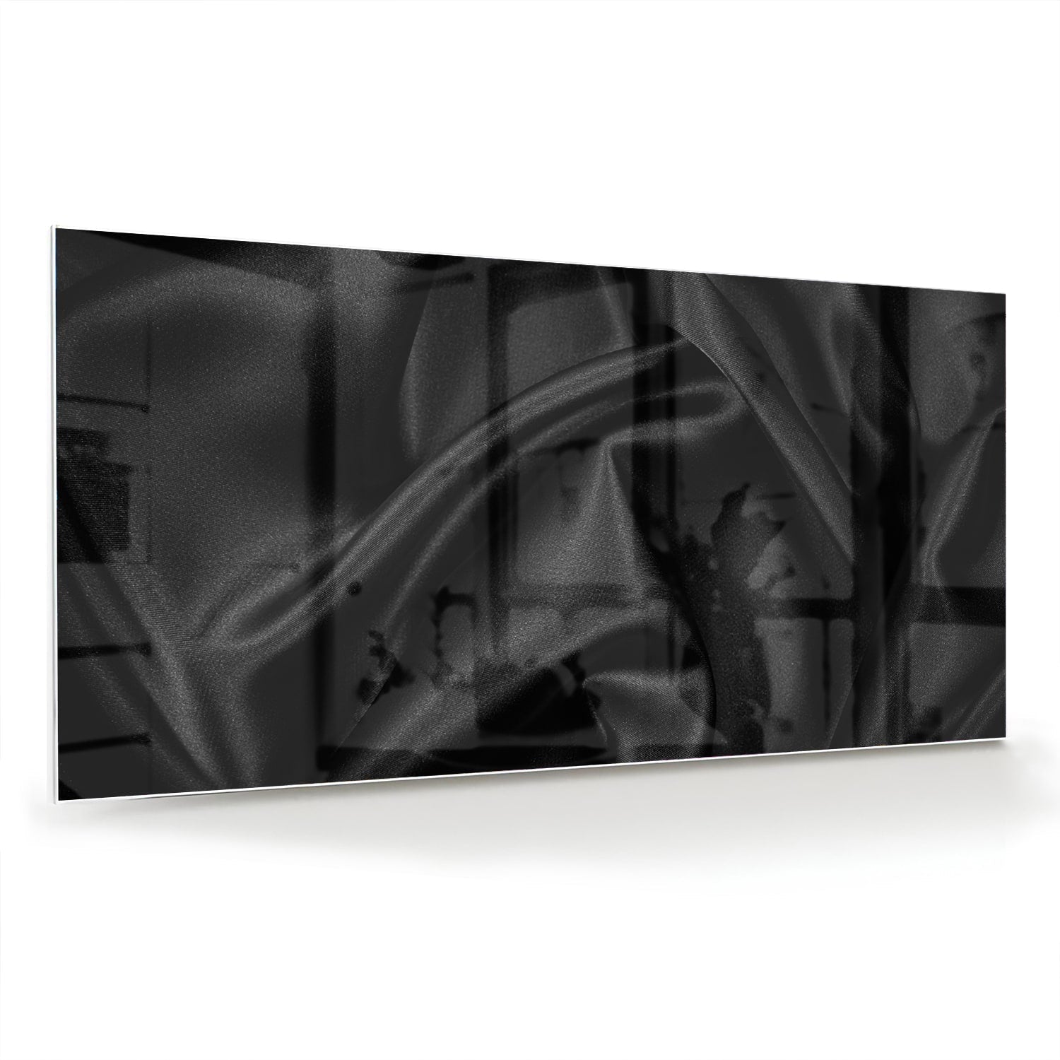 Stilvolles schwarzes Glasbild für ein modernes Interieur – Glasbild aus Sicherheitsglas, Größe 70x70_rond
