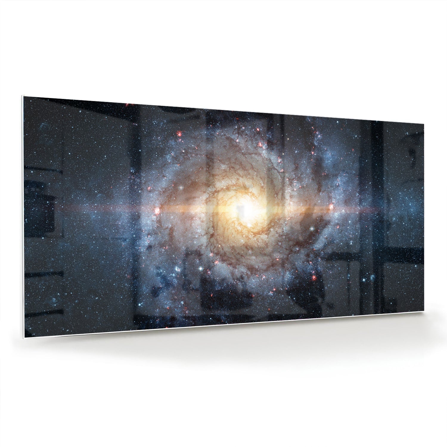 Glasbild mit einer zauberhaften Galaxie – Glasbild aus Sicherheitsglas, Größe 70x70_rond