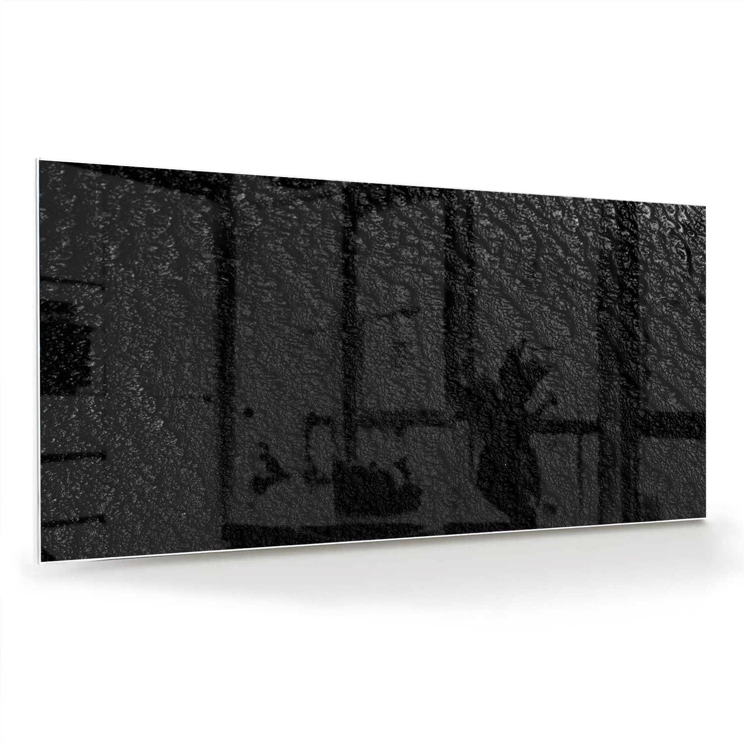 Elegantes schwarzes Glasbild für moderne Innenräume – Glasbild aus Sicherheitsglas, Größe 70x70_rond
