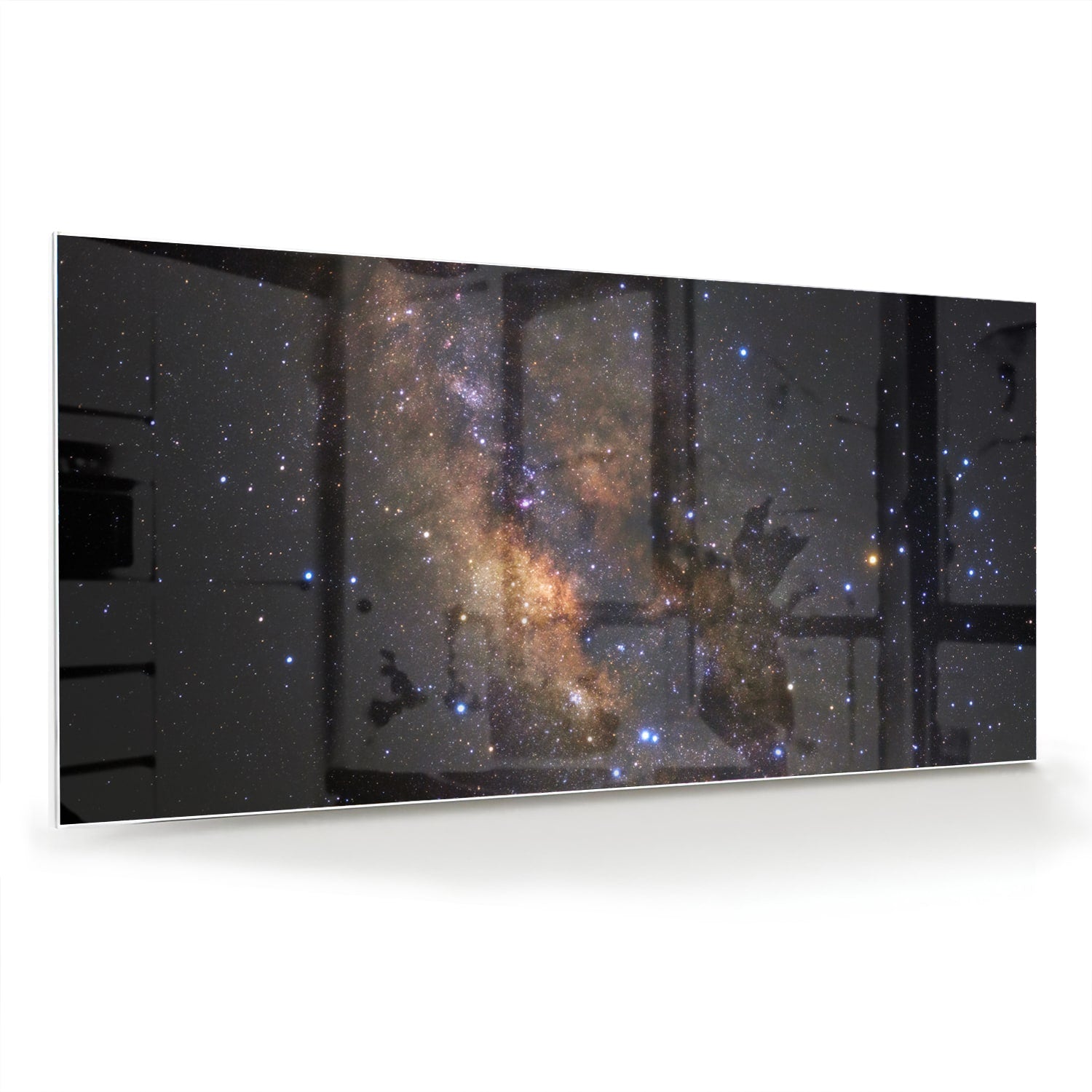 Abstraktes Glasbild mit dem Universum – Glasbild aus Sicherheitsglas, Größe 70x70_rond