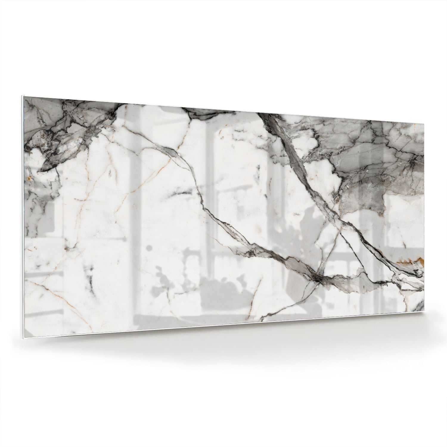 Elegantes Glasbild in Marmoroptik – Glasbild aus Sicherheitsglas, Größe 70x70_rond