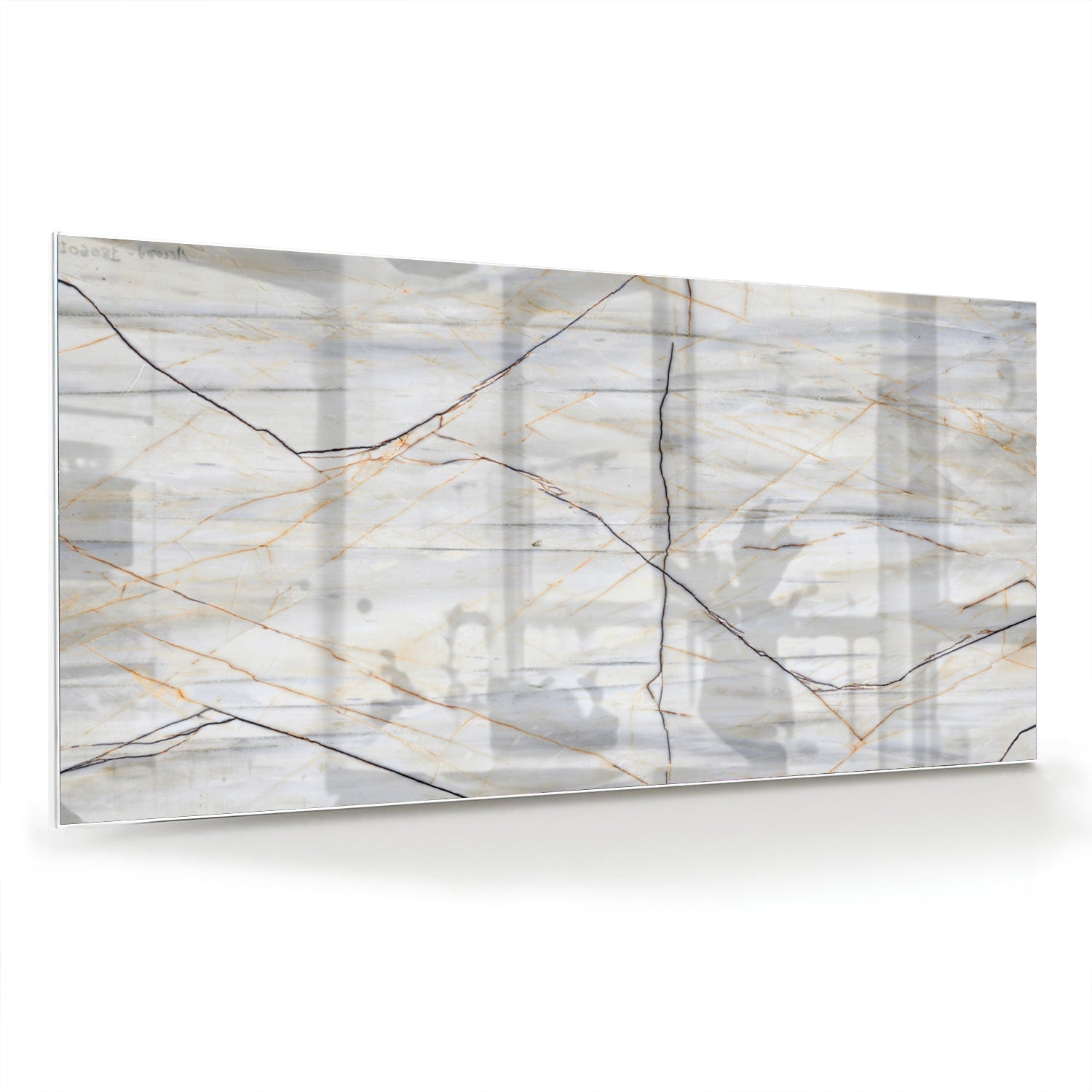 Elegantes Glasbild mit Marmoroptik – Glasbild aus Sicherheitsglas, Größe 70x70_rond