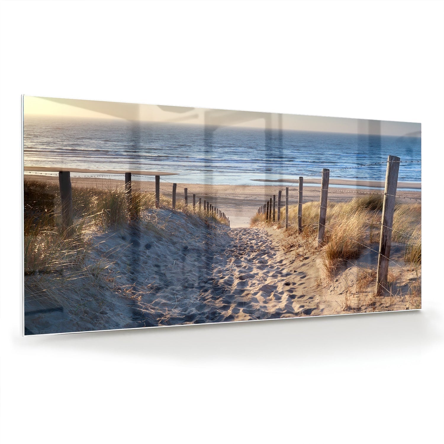Glasbild – Sandweg zum Strand – Glasbild aus Sicherheitsglas, Größe 70x70_rond