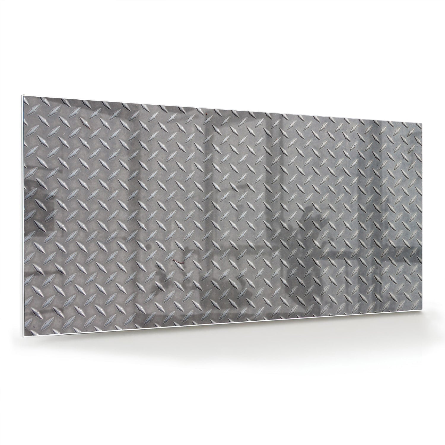 Industrielles Glasbild mit Karomuster – Glasbild aus Sicherheitsglas, Größe 70x70_rond