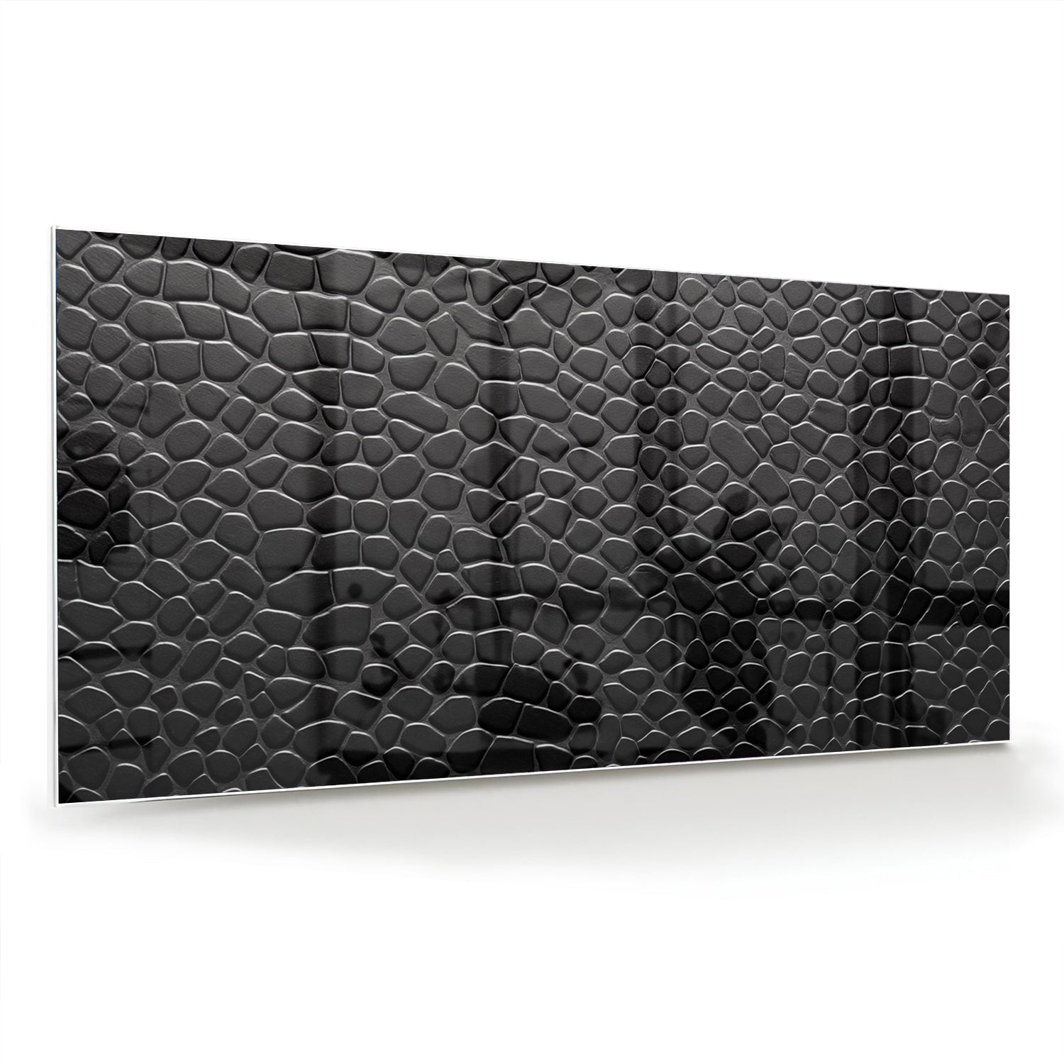 Modernes Glasbild mit Textur in Schwarz – Glasbild aus Sicherheitsglas, Größe 70x70_rond