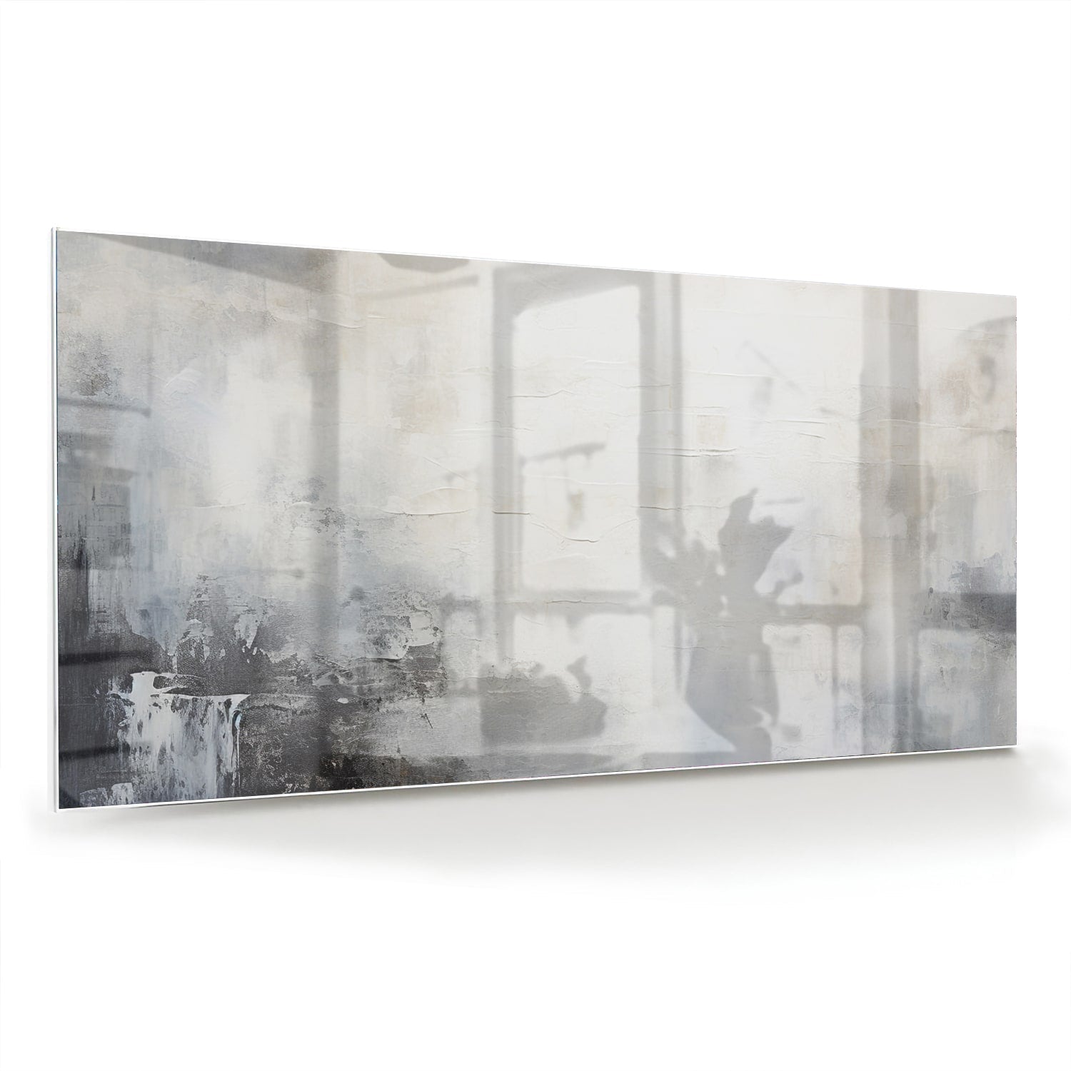 Abstraktes Glasbild mit dezenten Farben – Glasbild aus Sicherheitsglas, Größe 70x70_rond