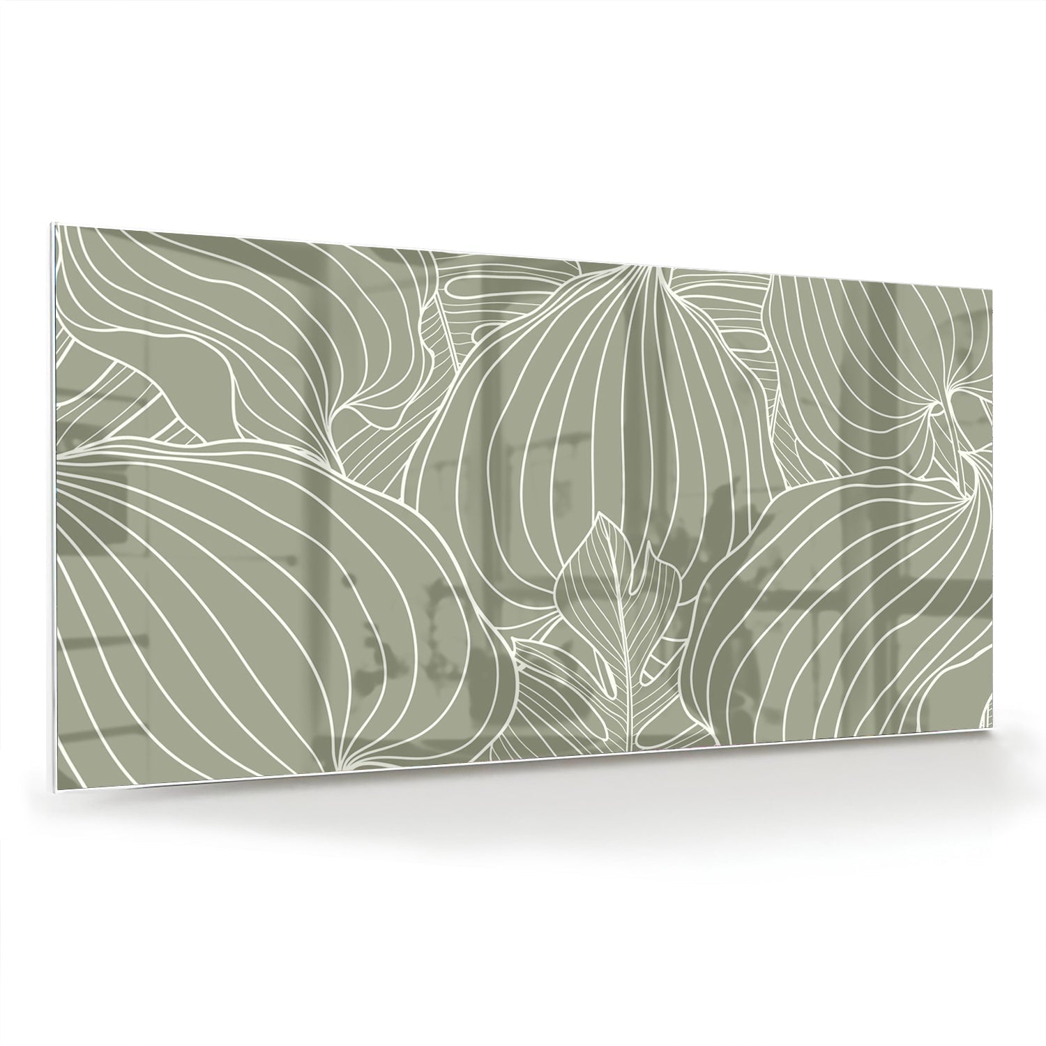 Glasbild mit sanften Linien und Erdtönen – Glasbild aus Sicherheitsglas, Größe 70x70_rond