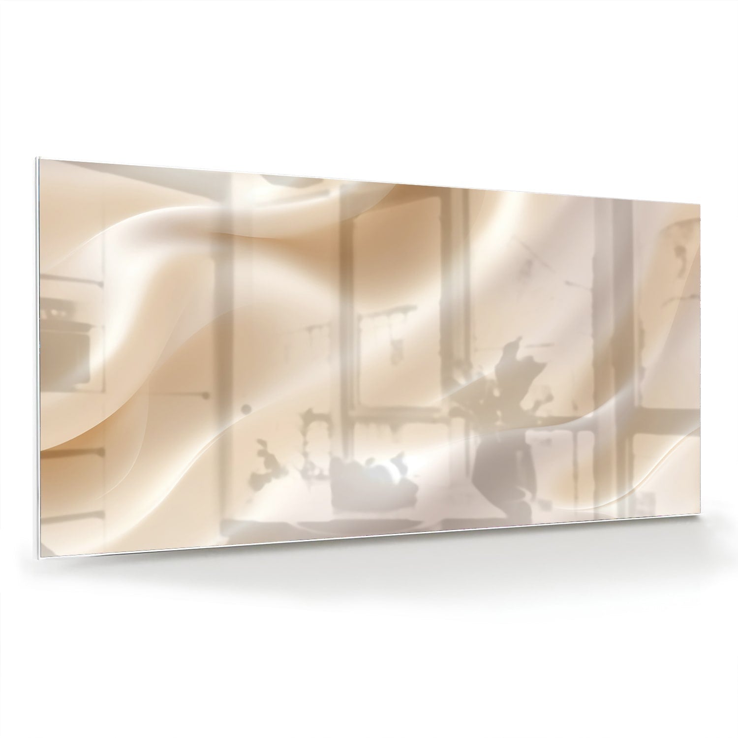 Minimalistisches Glasbild mit warmen Farbtönen – Glasbild aus Sicherheitsglas, Größe 70x70_rond