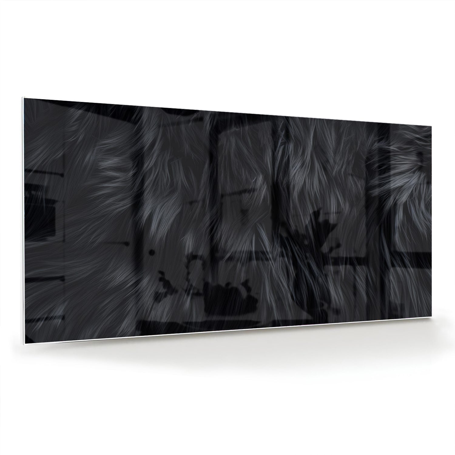 Schwarzes Glasbild mit abstraktem Muster – Glasbild aus Sicherheitsglas, Größe 70x70_rond