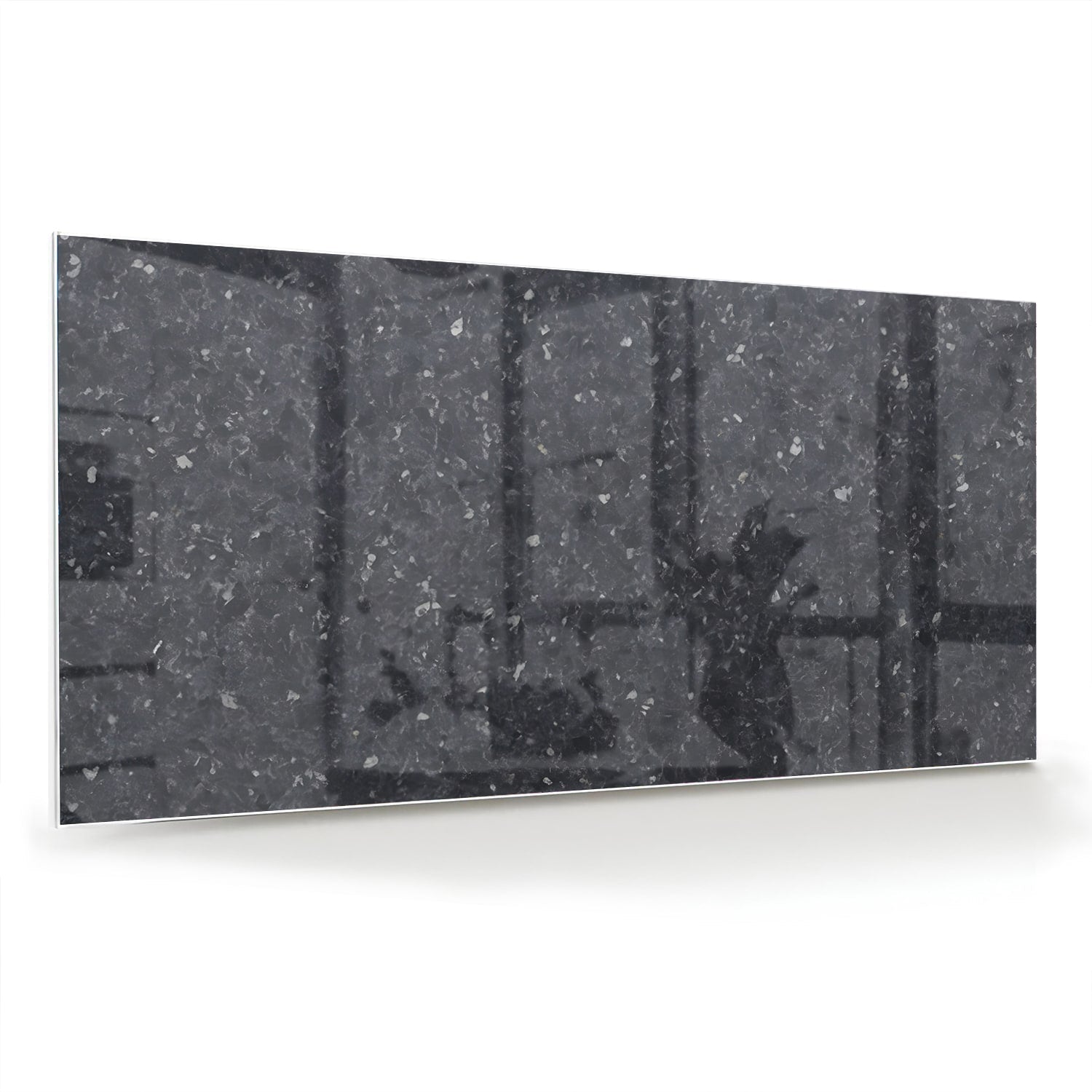 Modernes Glasbild mit schwarzer Oberfläche – Glasbild aus Sicherheitsglas, Größe 70x70_rond