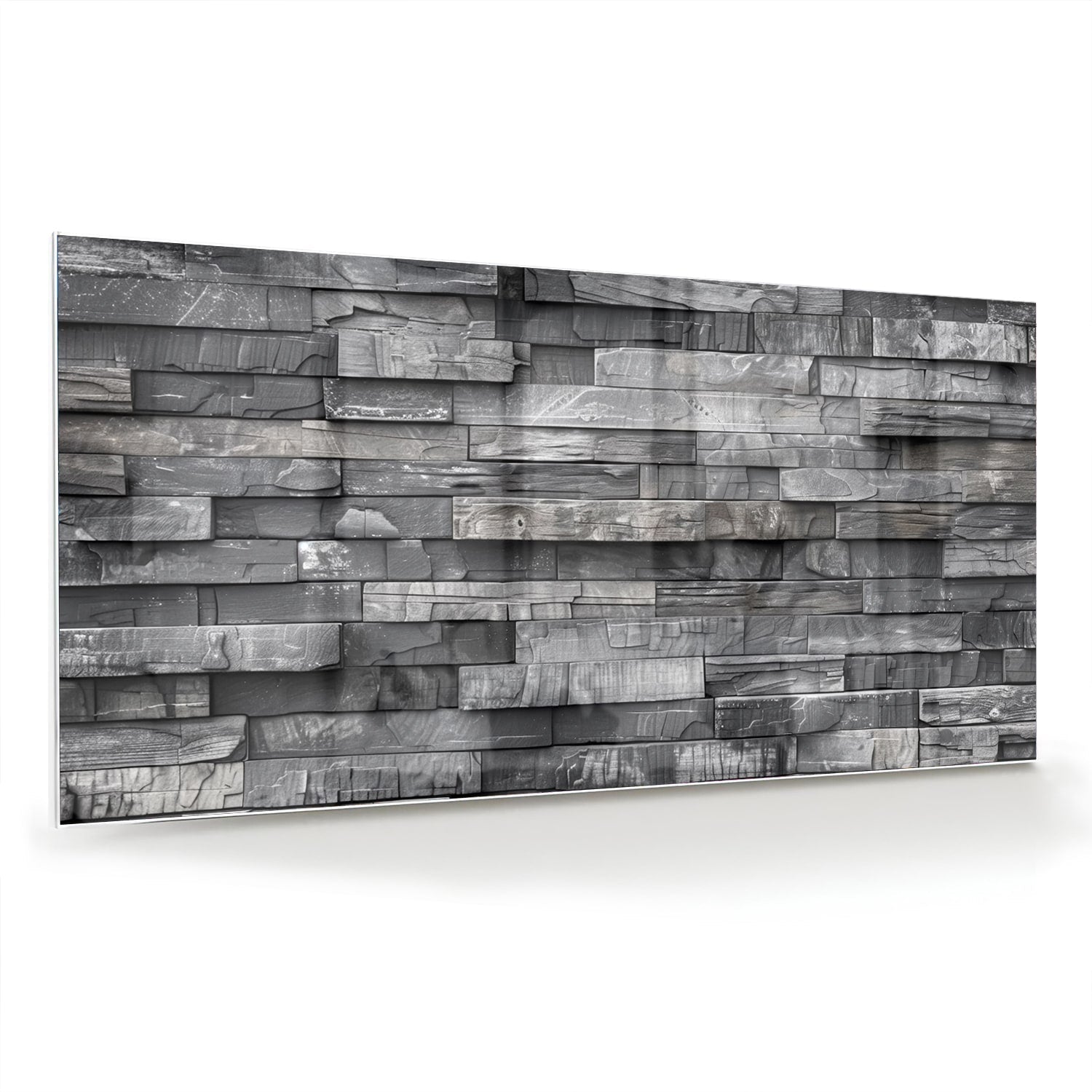 Modernes Glasbild mit grauer Textur – Glasbild aus Sicherheitsglas, Größe 70x70_rond
