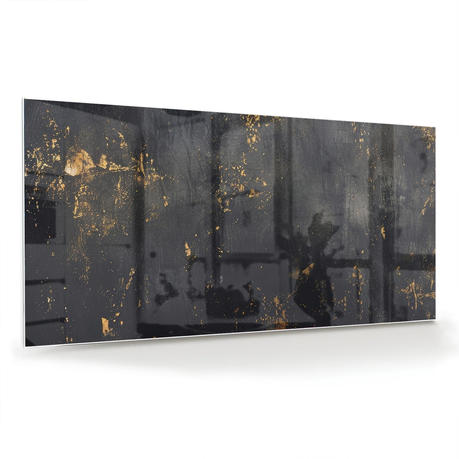 Stilvolles Glasbild mit goldenen Akzenten – Glasbild aus Sicherheitsglas, Größe 70x70_rond