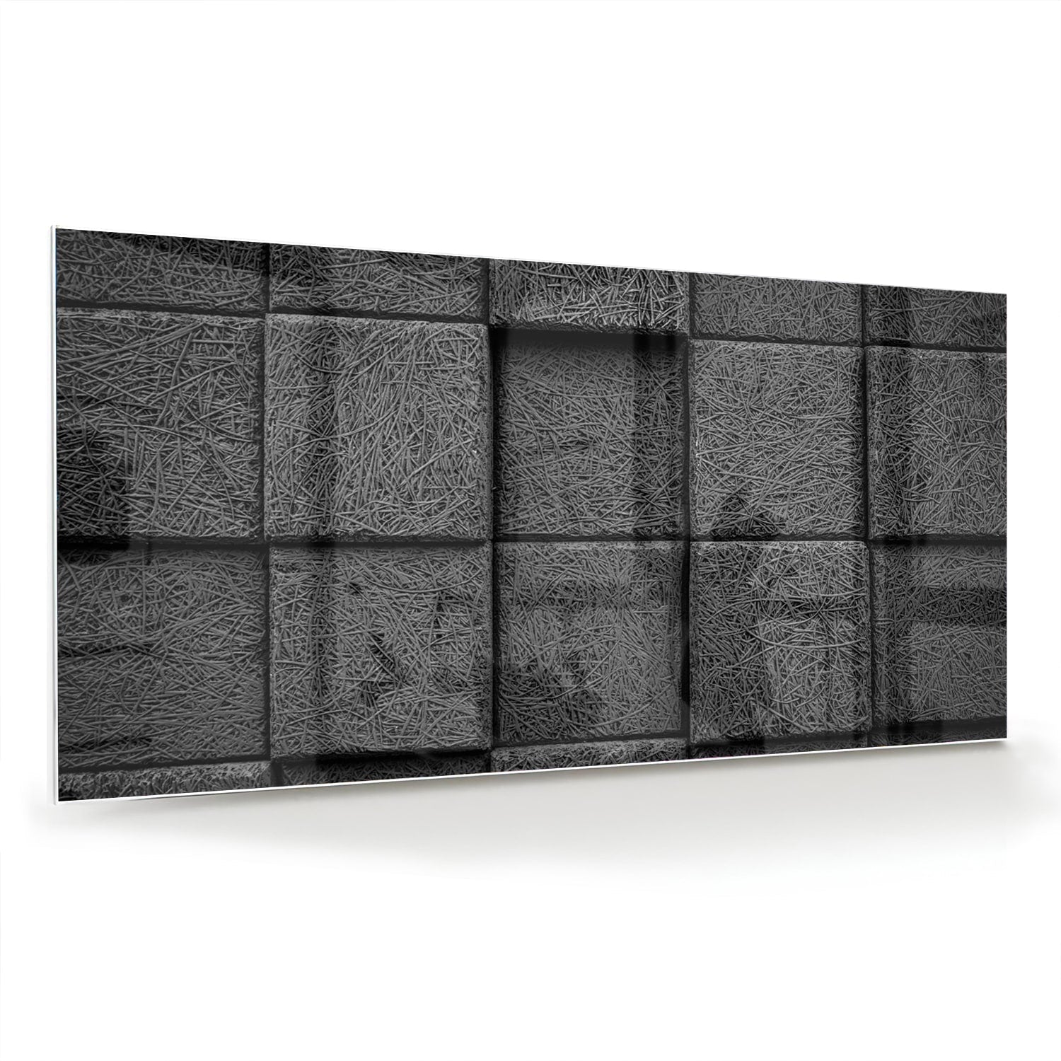 Dunkles abstraktes Glasbild für moderne Innenräume – Glasbild aus Sicherheitsglas, Größe 70x70_rond