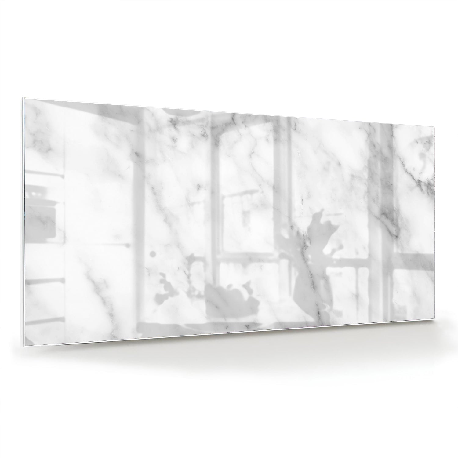 Elegantes Glasbild mit Marmoreffekt – Glasbild aus Sicherheitsglas, Größe 70x70_rond