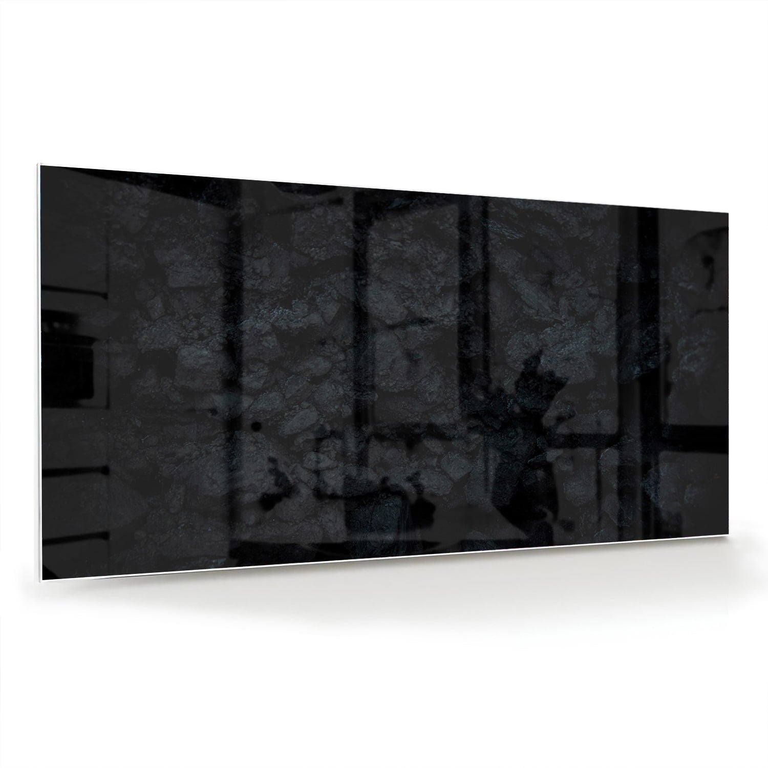 Elegantes Glasbild mit abstrakten Schattierungen – Glasbild aus Sicherheitsglas, Größe 70x70_rond