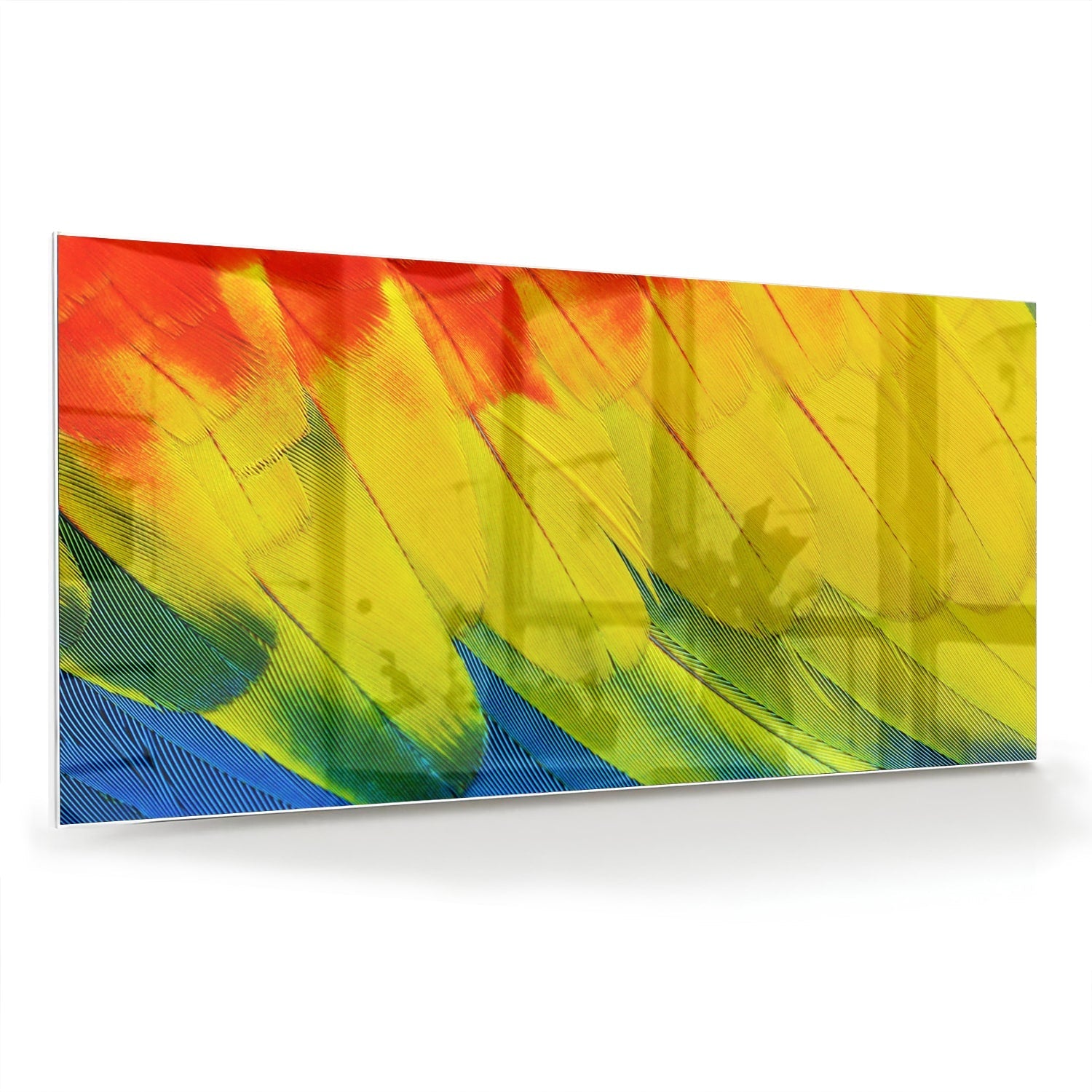 Farbenfrohes Glasbild mit abstrakten Wellen – Glasbild aus Sicherheitsglas, Größe 70x70_rond