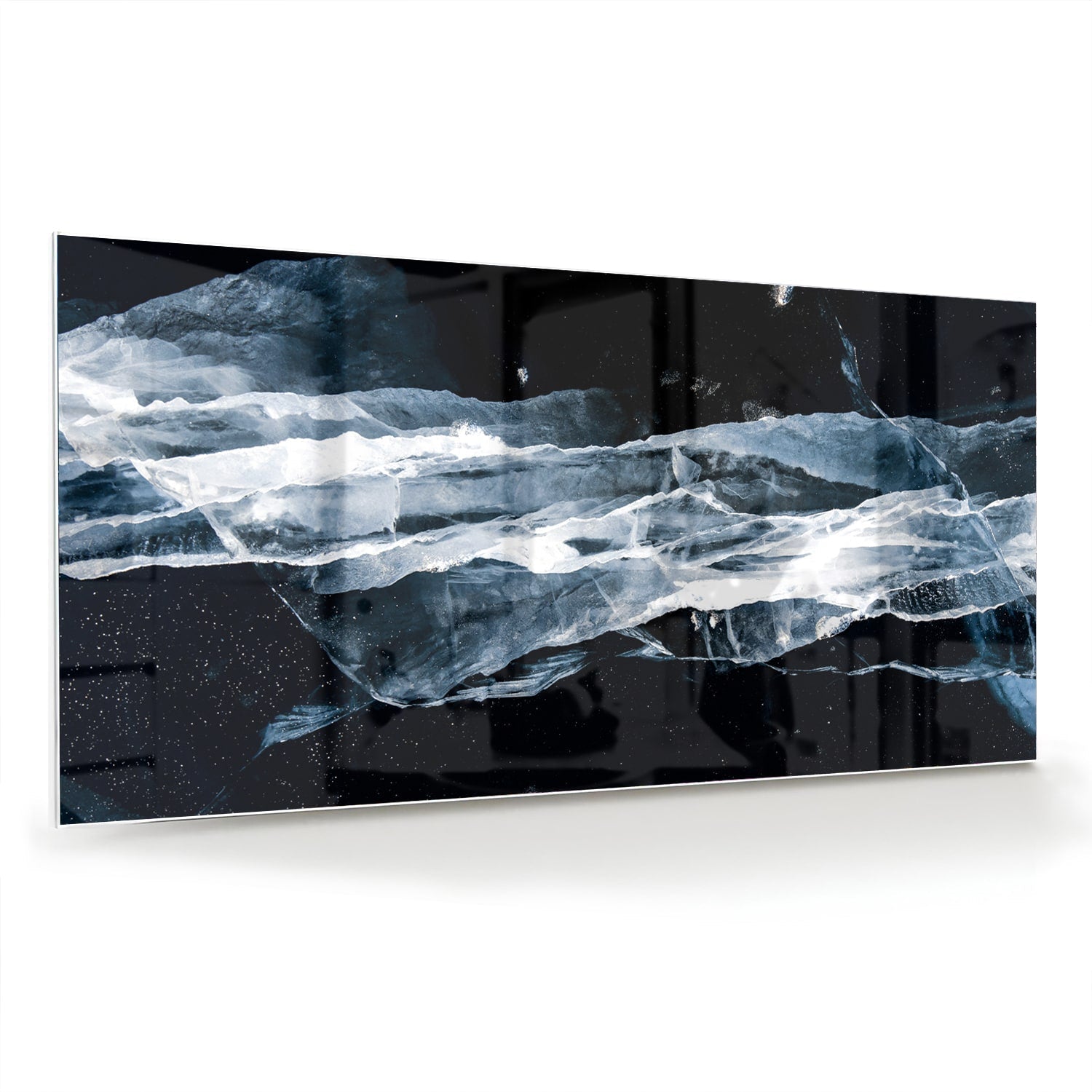 Abstraktes Glasbild für den Innenraum bei Nacht – Glasbild aus Sicherheitsglas, Größe 70x70_rond