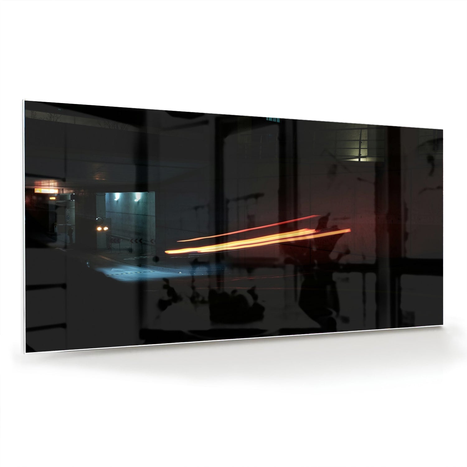 Stilvolles Glasbild mit abstrakter Beleuchtung – Glasbild aus Sicherheitsglas, Größe 70x70_rond