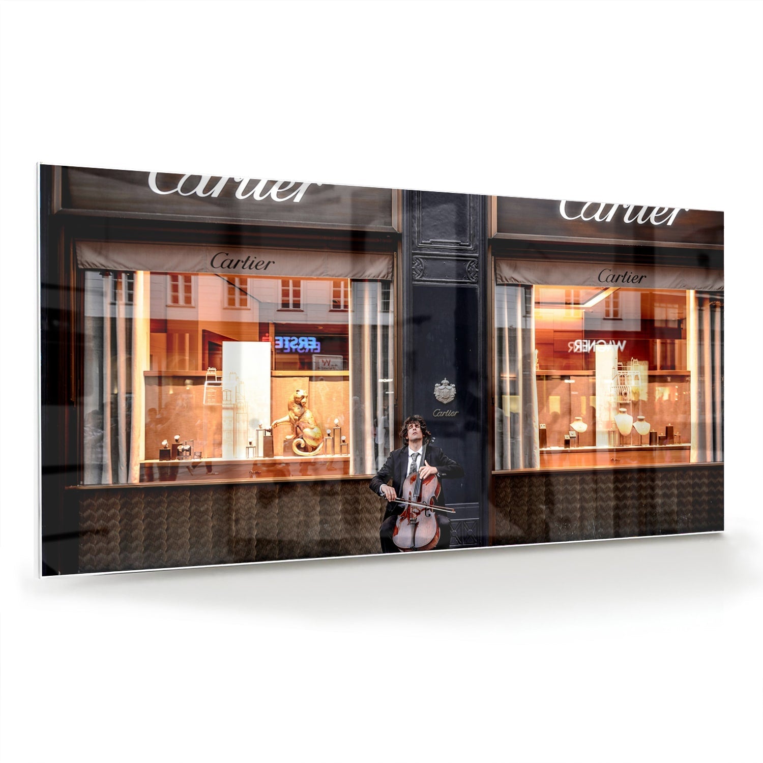 Luxuriöses Cartier-Glasbild für Ihr Interieur – Glasbild aus Sicherheitsglas, Größe 70x70_rond