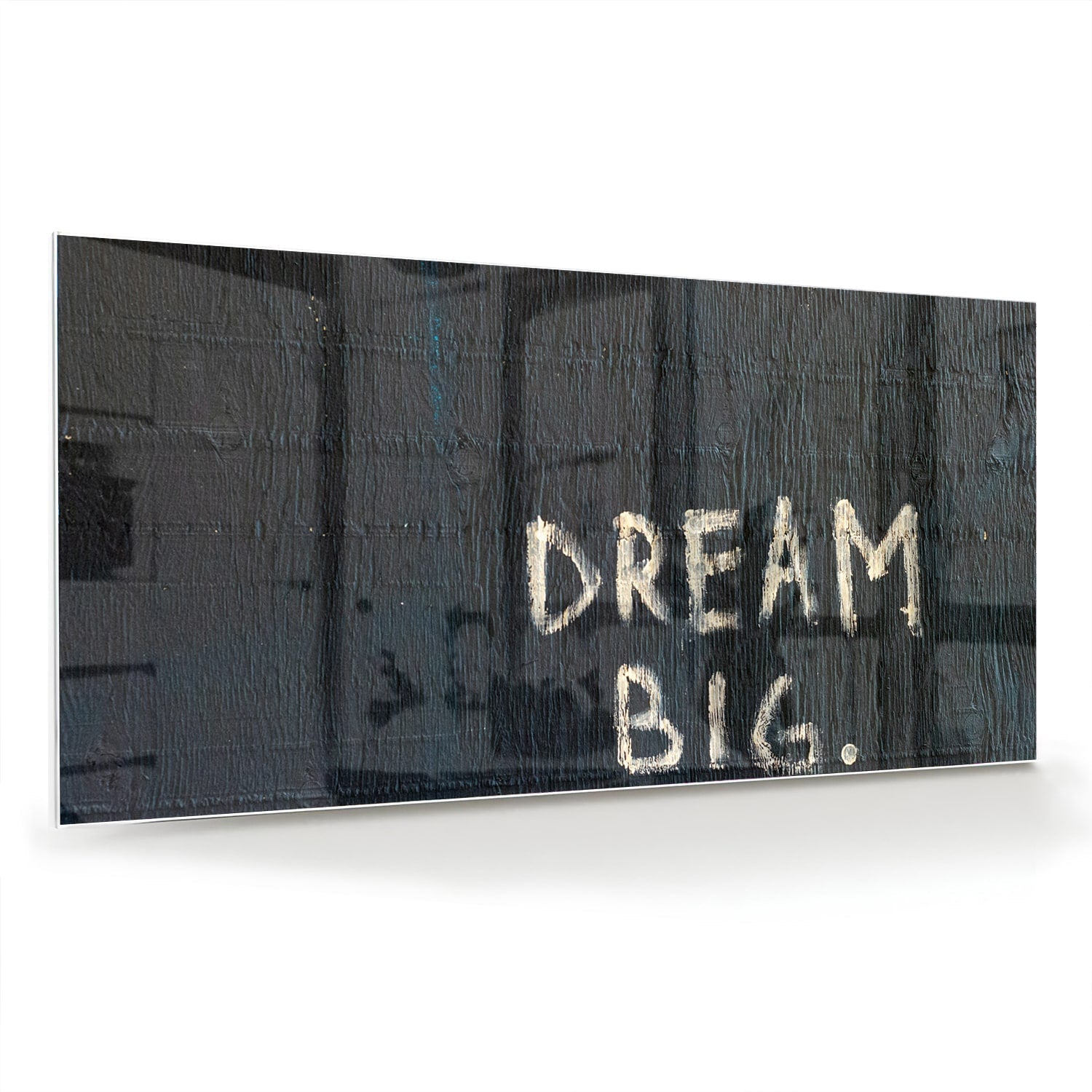 Glasbild 'Dream Big' für ein modernes Interieur – Glasbild aus Sicherheitsglas, Größe 70x70_rond