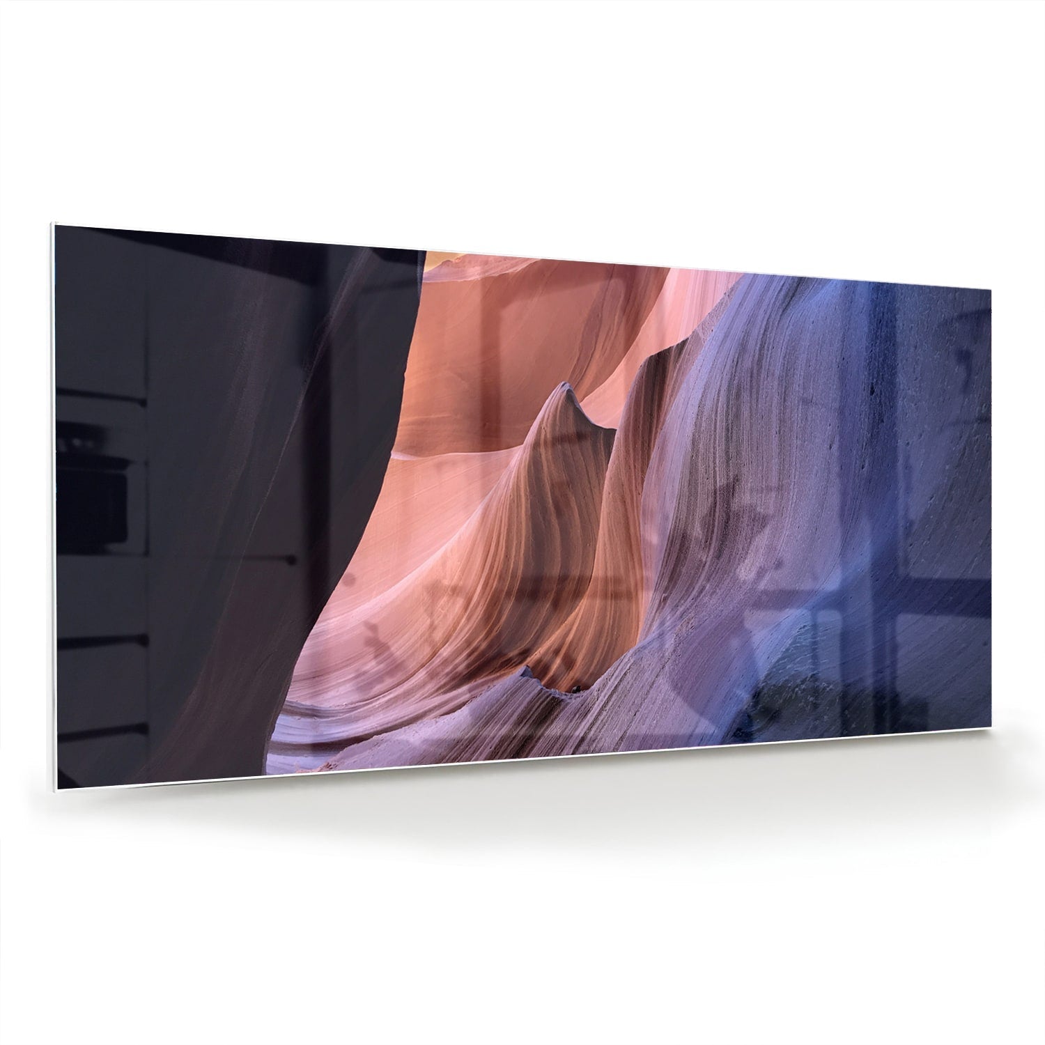 Abstraktes Glasbild mit warmen Farbtönen – Glasbild aus Sicherheitsglas, Größe 70x70_rond