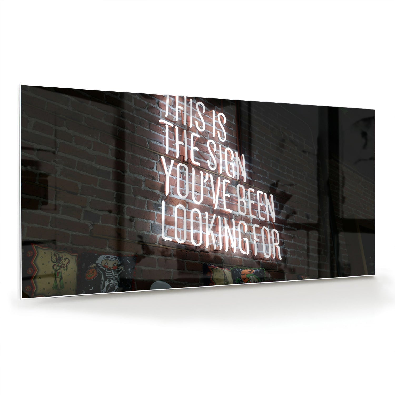 Inspirierendes Glasbild: 'This Is the Sign' – Glasbild aus Sicherheitsglas, Größe 70x70_rond