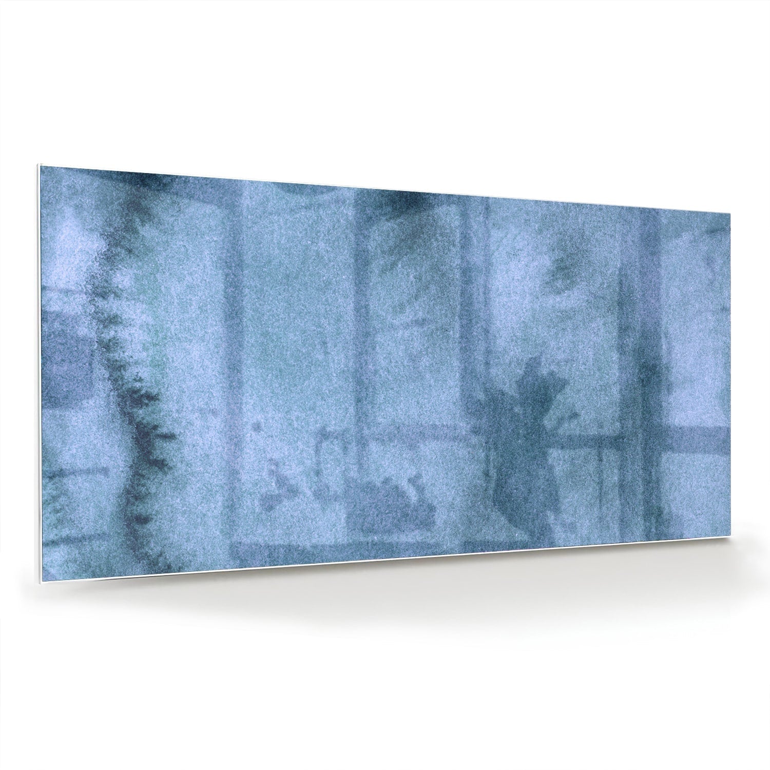 Modernes Glasbild in blauen Farbtönen – Glasbild aus Sicherheitsglas, Größe 70x70_rond