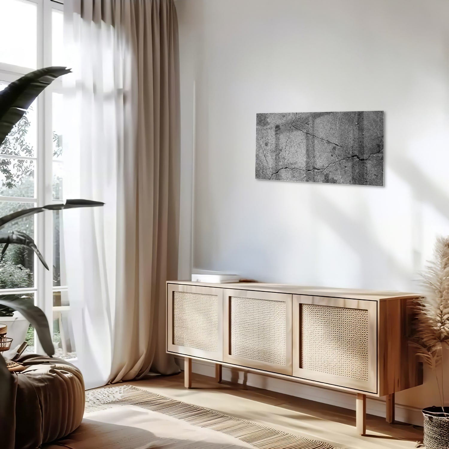 Elegantes Glasbild mit abstrakter Struktur – Glasbild aus Sicherheitsglas, Größe 100x50