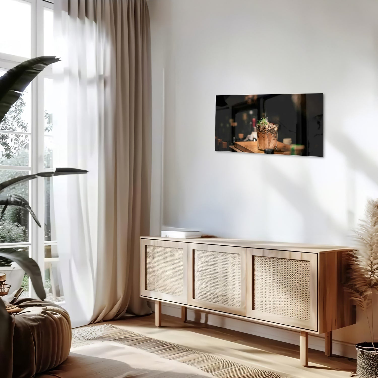 Stilvolles Glasbild mit einem Cocktail – Glasbild aus Sicherheitsglas, Größe 100x50