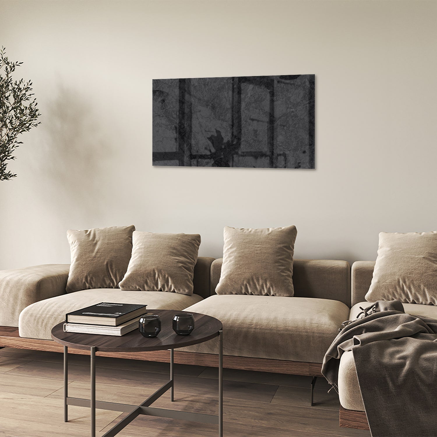 Elegantes Glasbild mit abstrakter Dekoration – Glasbild aus Sicherheitsglas, Größe 100x60