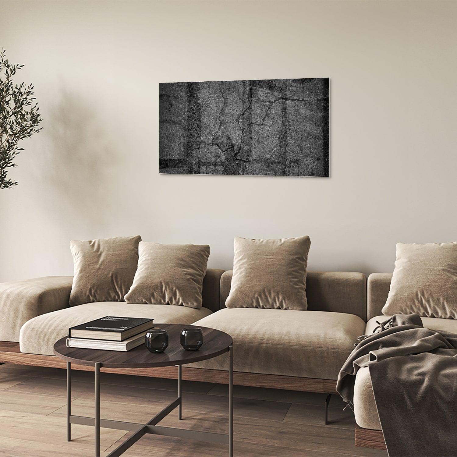 Modernes Glasbild mit abstrakter Struktur – Glasbild aus Sicherheitsglas, Größe 100x60