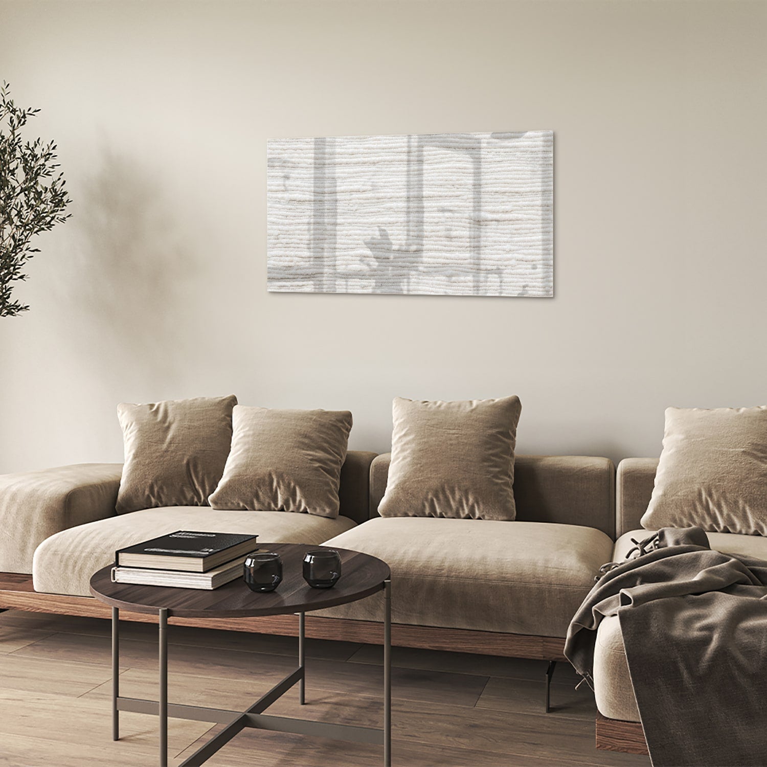 Elegantes Glasbild mit natürlichen Linien – Glasbild aus Sicherheitsglas, Größe 100x60