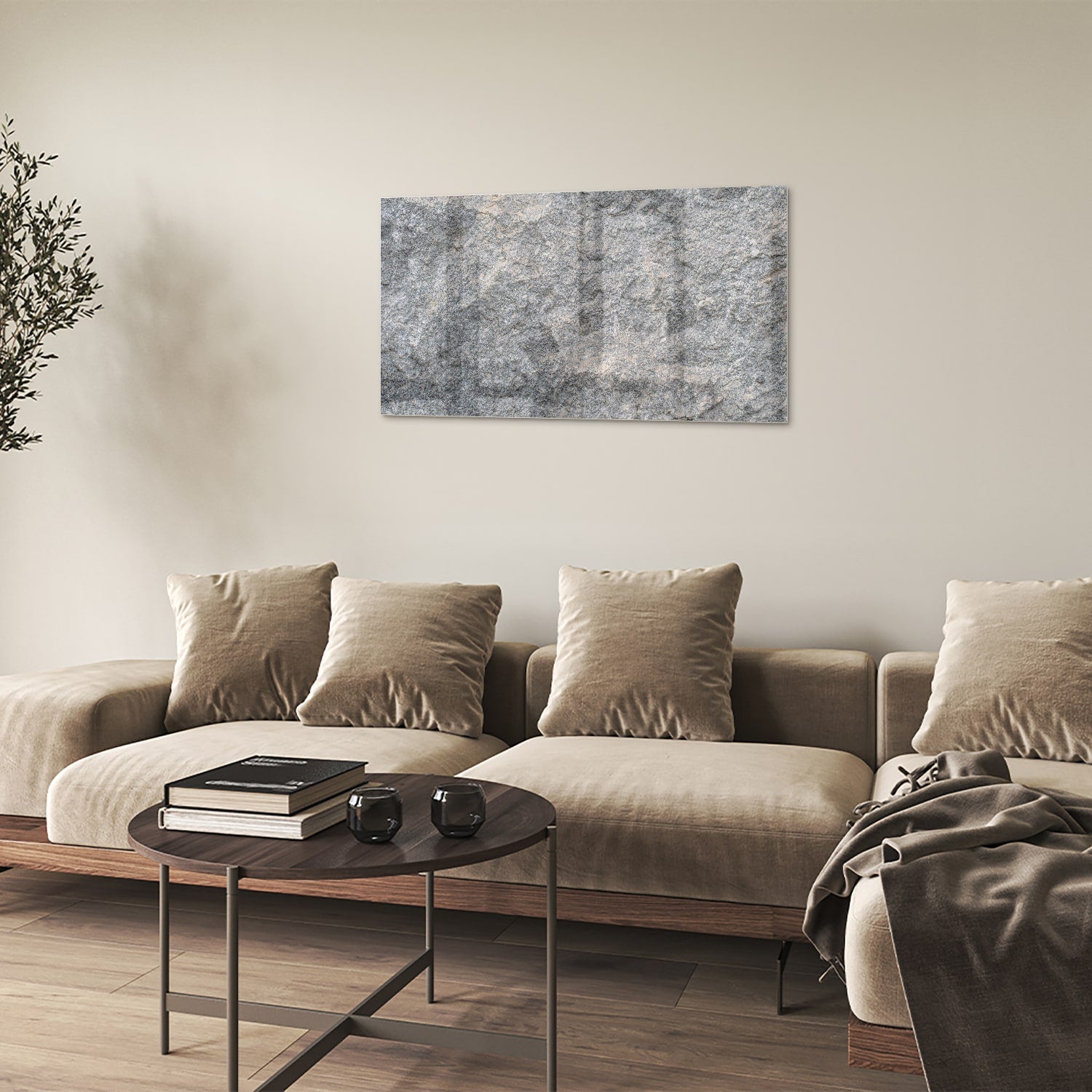 Elegantes Glasbild mit abstrakter Textur – Glasbild aus Sicherheitsglas, Größe 100x60